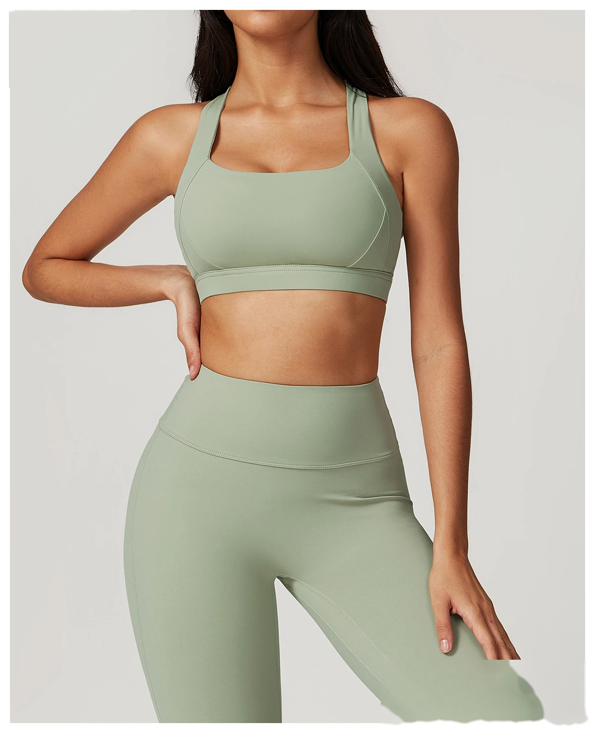 Custom tight yoga vest sports bra high-intensity Pilates running outdoor fitness clothes women - allni detail