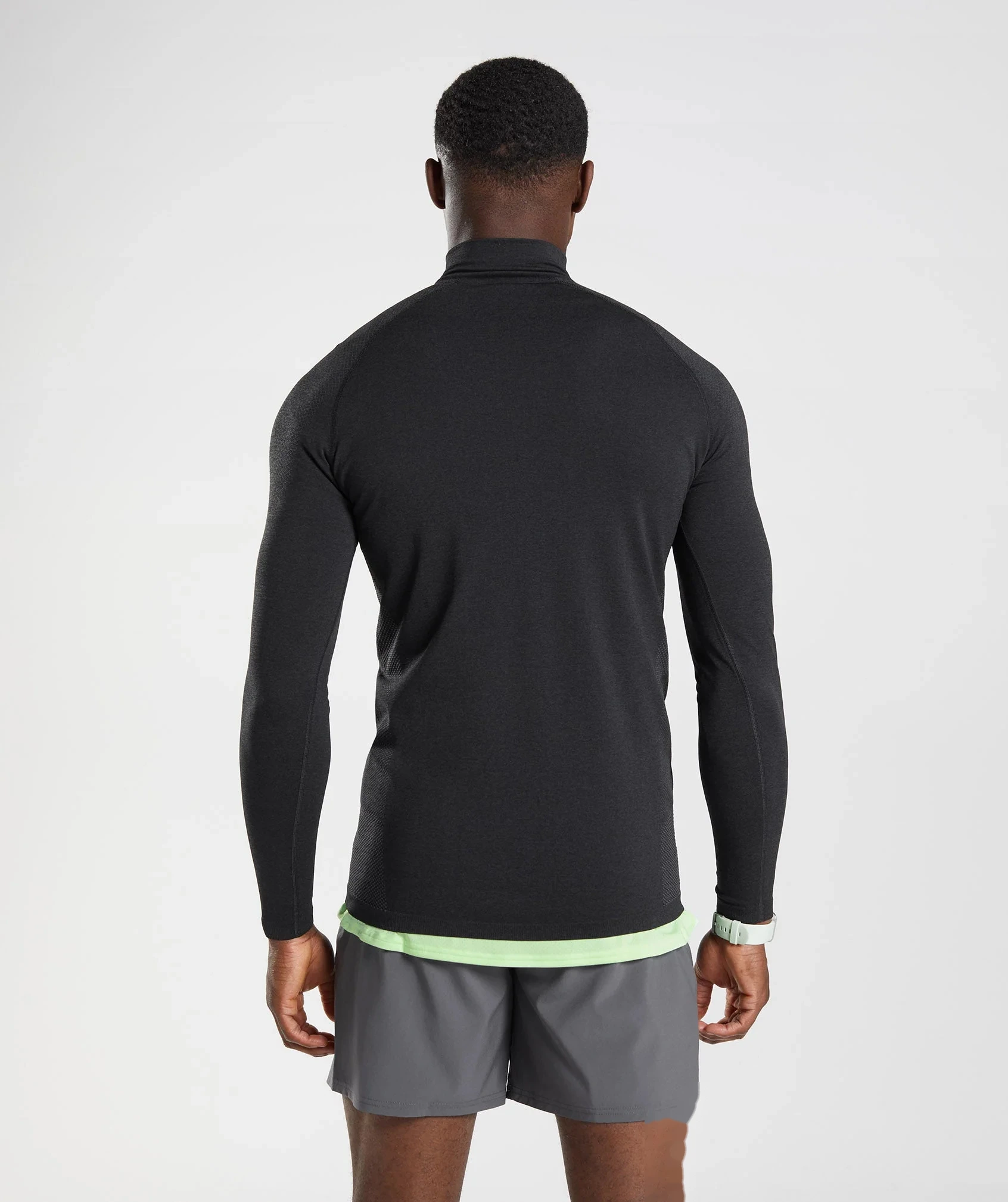 Fashion men's sports fitness tights training T-shirt detail