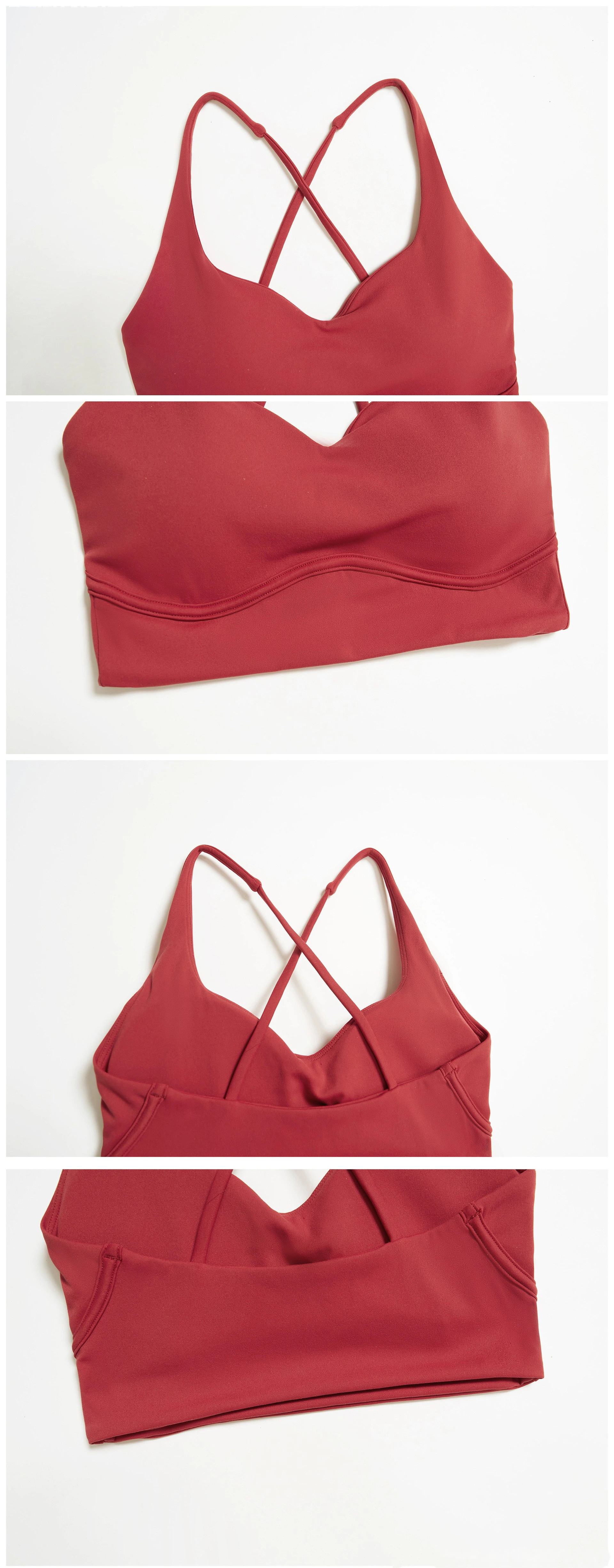 Custom Cross Cutout Yoga Sports Bra - Women's Open Back Tight Shockproof Running Bra detail