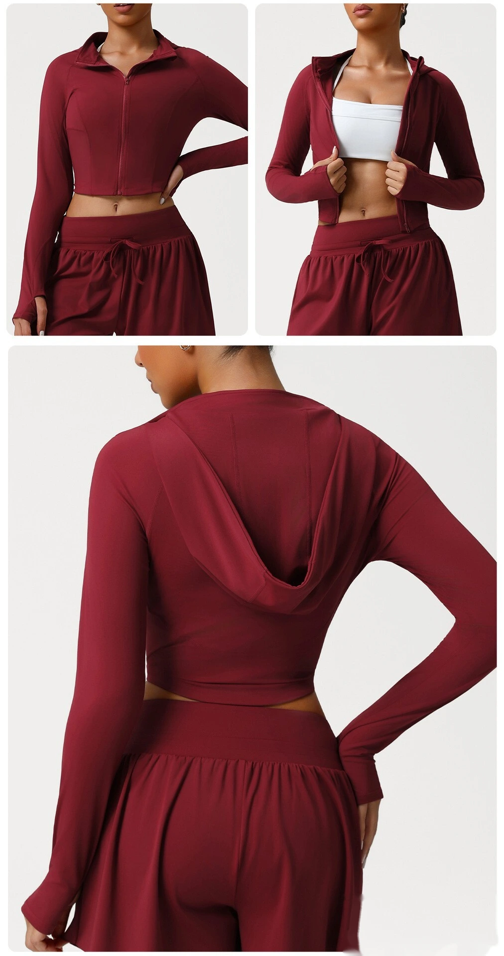 Customized Slim-fit Running Shirt New Fashion Fitness Jacket Naked Long-sleeved Yoga Dress Women detail