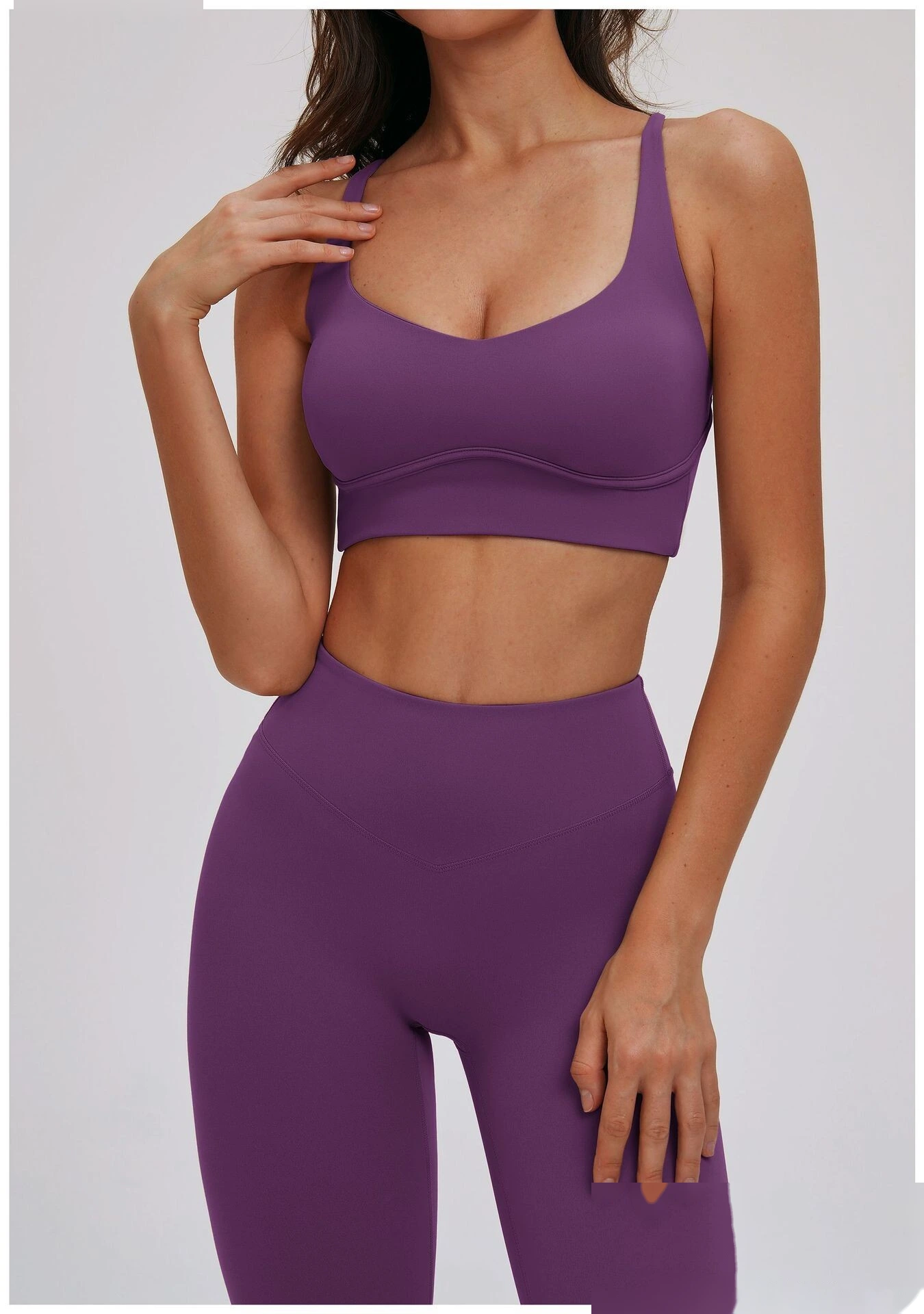 Custom Cross Cutout Yoga Sports Bra - Women's Open Back Tight Shockproof Running Bra detail
