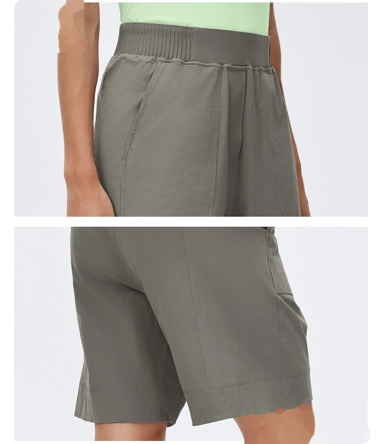 Bulk Custom Women's Sports Mid-Shorts - High-Waisted Lightweight Loose Straight Breathable Running Fitness Pants detail