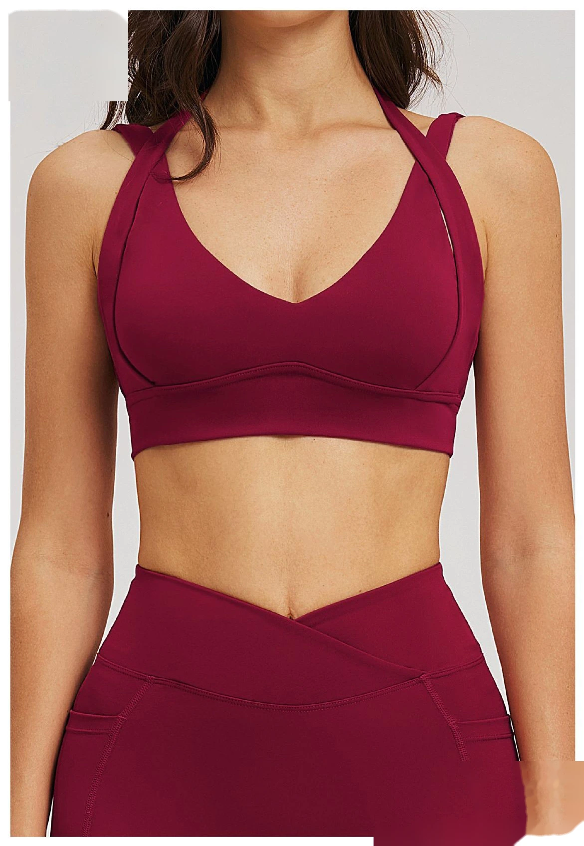 Premium Nude Sensation Sports Bra Women Custom Elegant Open Back Yoga Running Workout Bra detail