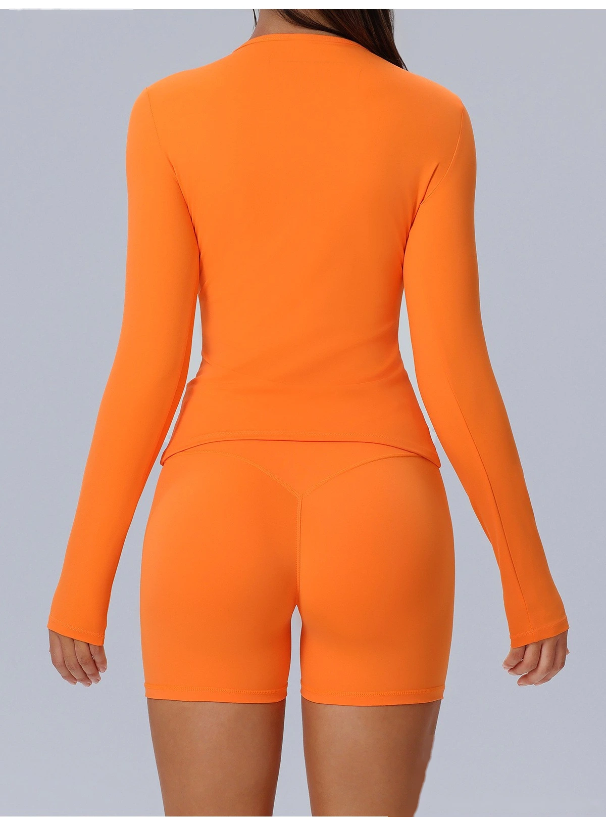 Customize tight-fitting long-sleeved yoga clothes for women's outdoor running T-shirts and elastic fitness clothes tops detail