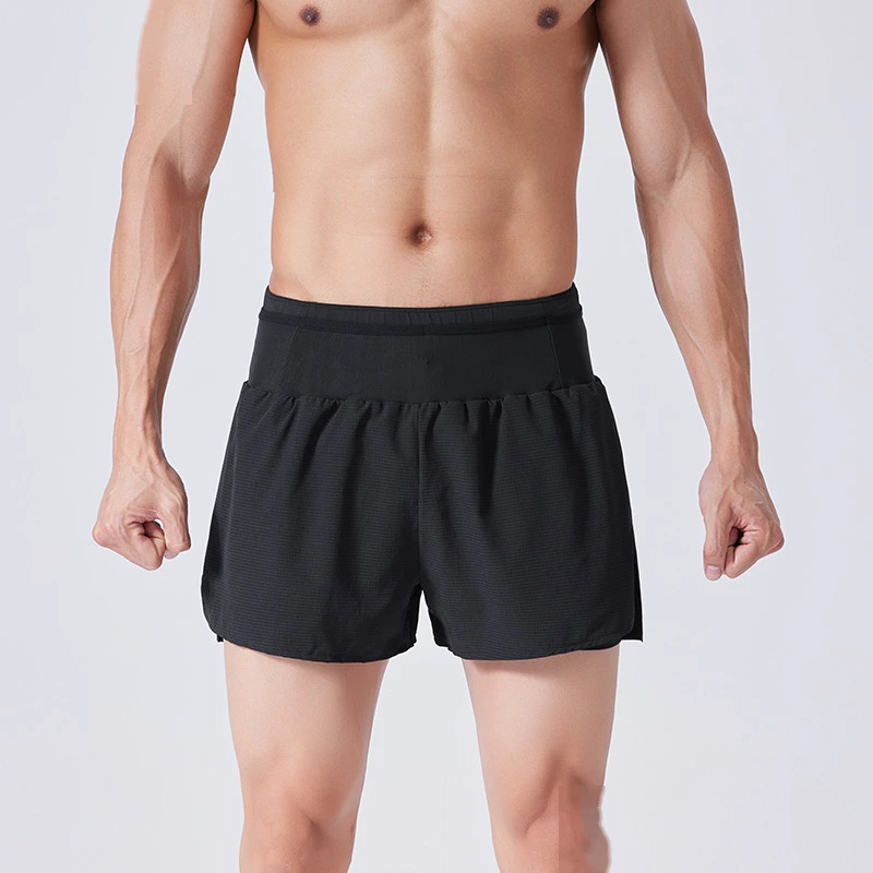 Men 2 in 1 running quick dry sports shorts basketball track shorts detail