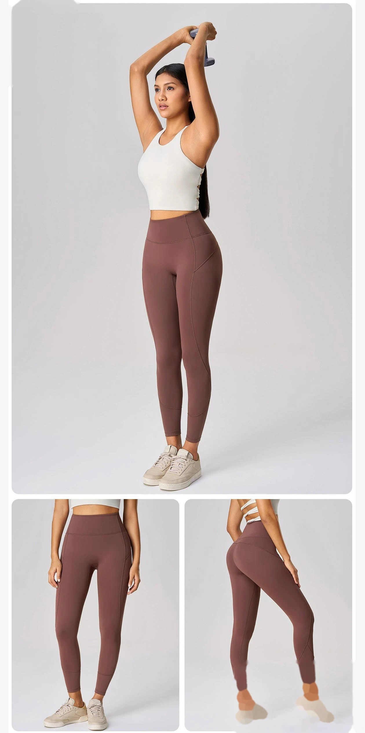 Comfortable Yoga Pants without Embarrassment Line Women's High Waist Hip-lifting Fitness Pants Back Waist Pocket Sports detail