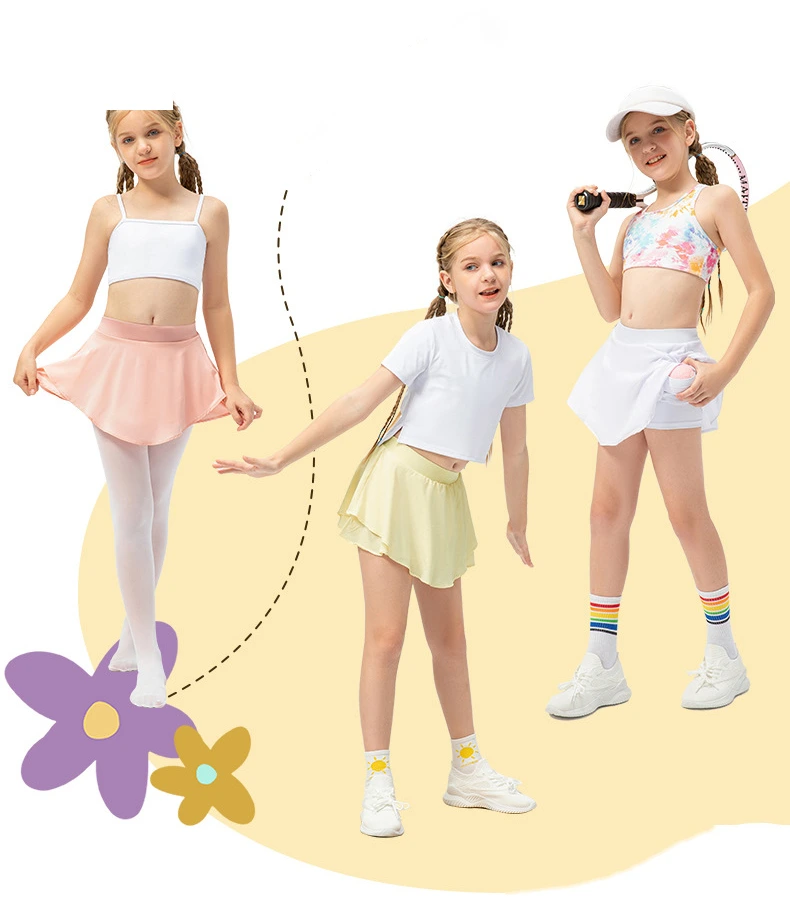 Girls tennis skirt with pockets high waisted athletic golf skort detail