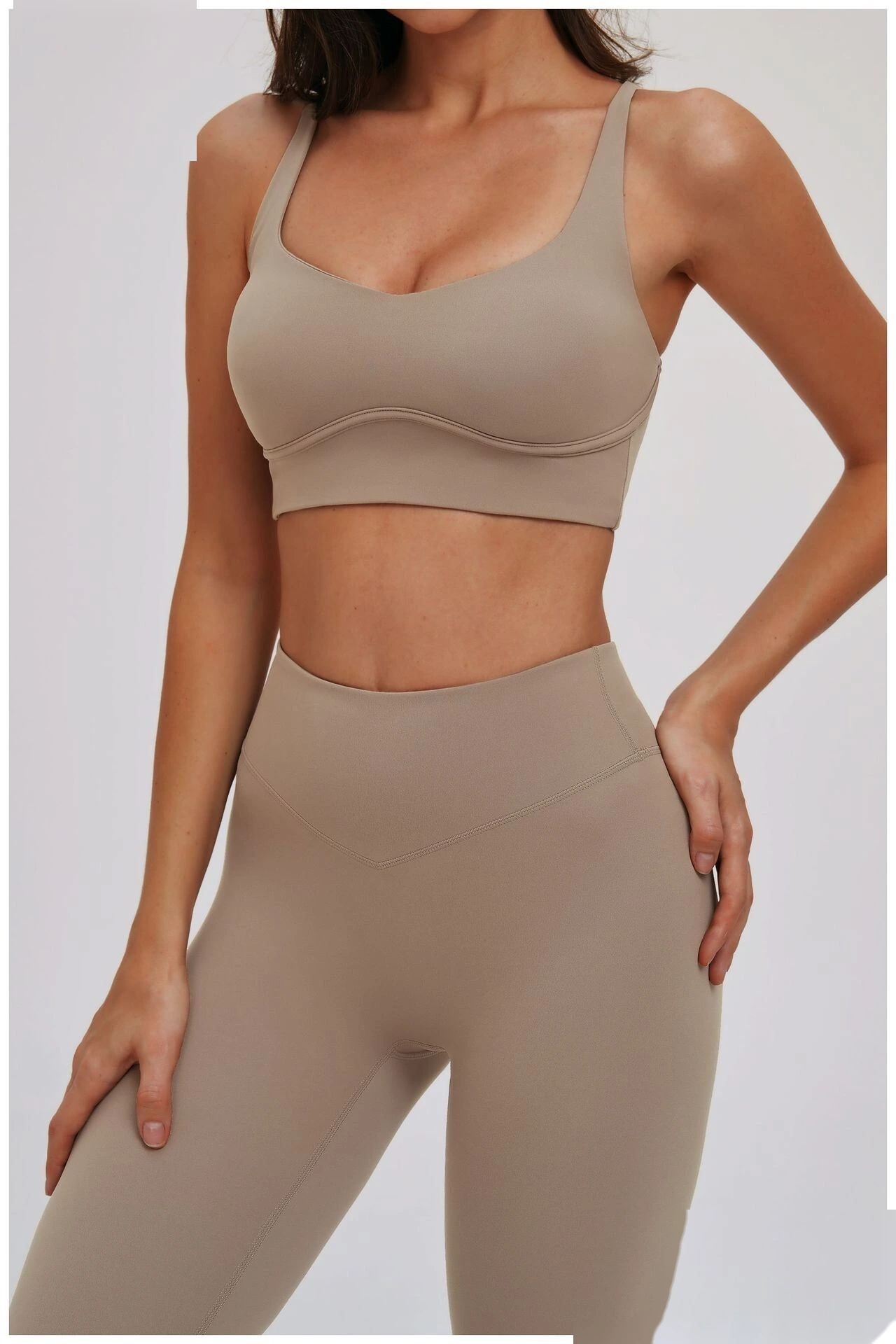 Custom Cross Cutout Yoga Sports Bra - Women's Open Back Tight Shockproof Running Bra detail