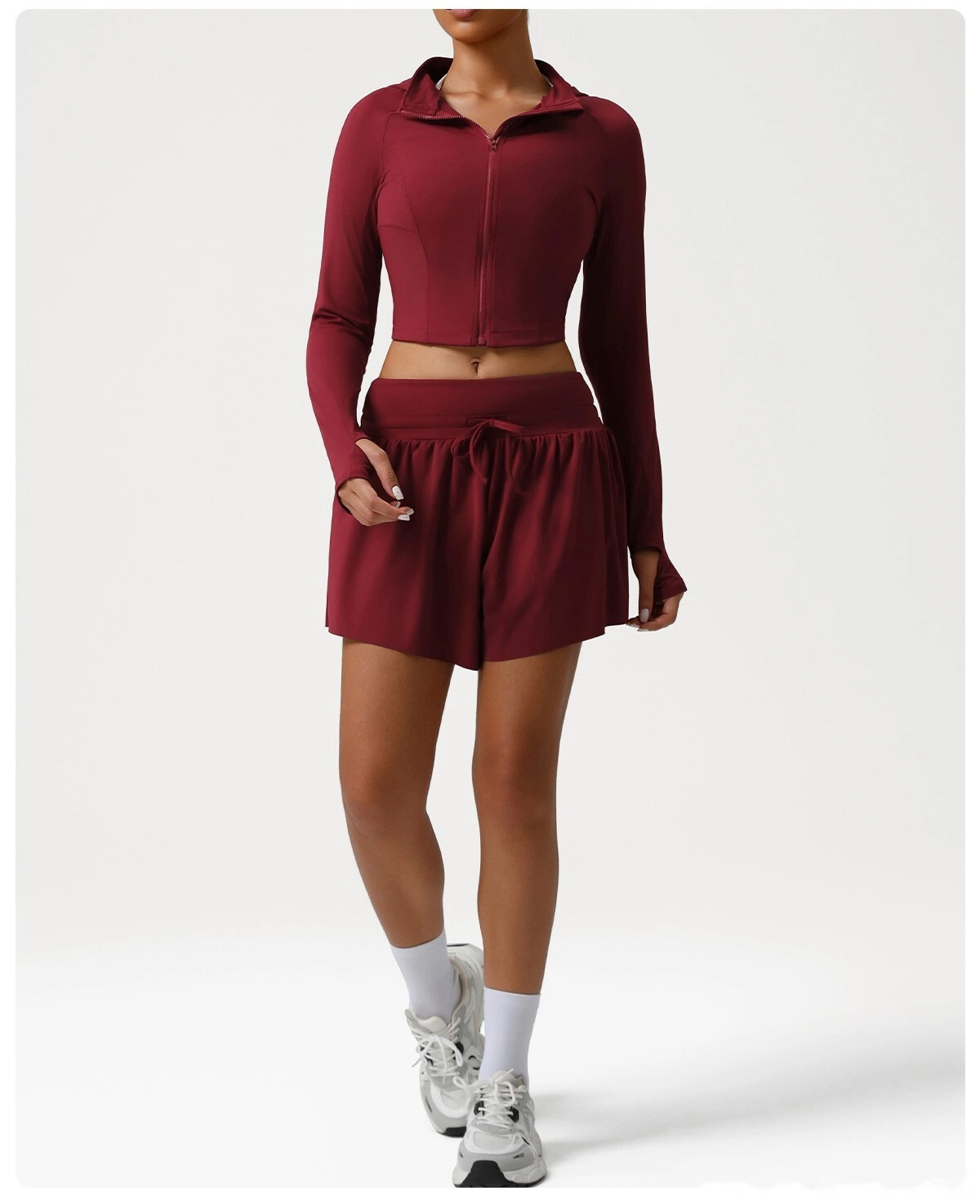 Customized Slim-fit Running Shirt New Fashion Fitness Jacket Naked Long-sleeved Yoga Dress Women detail