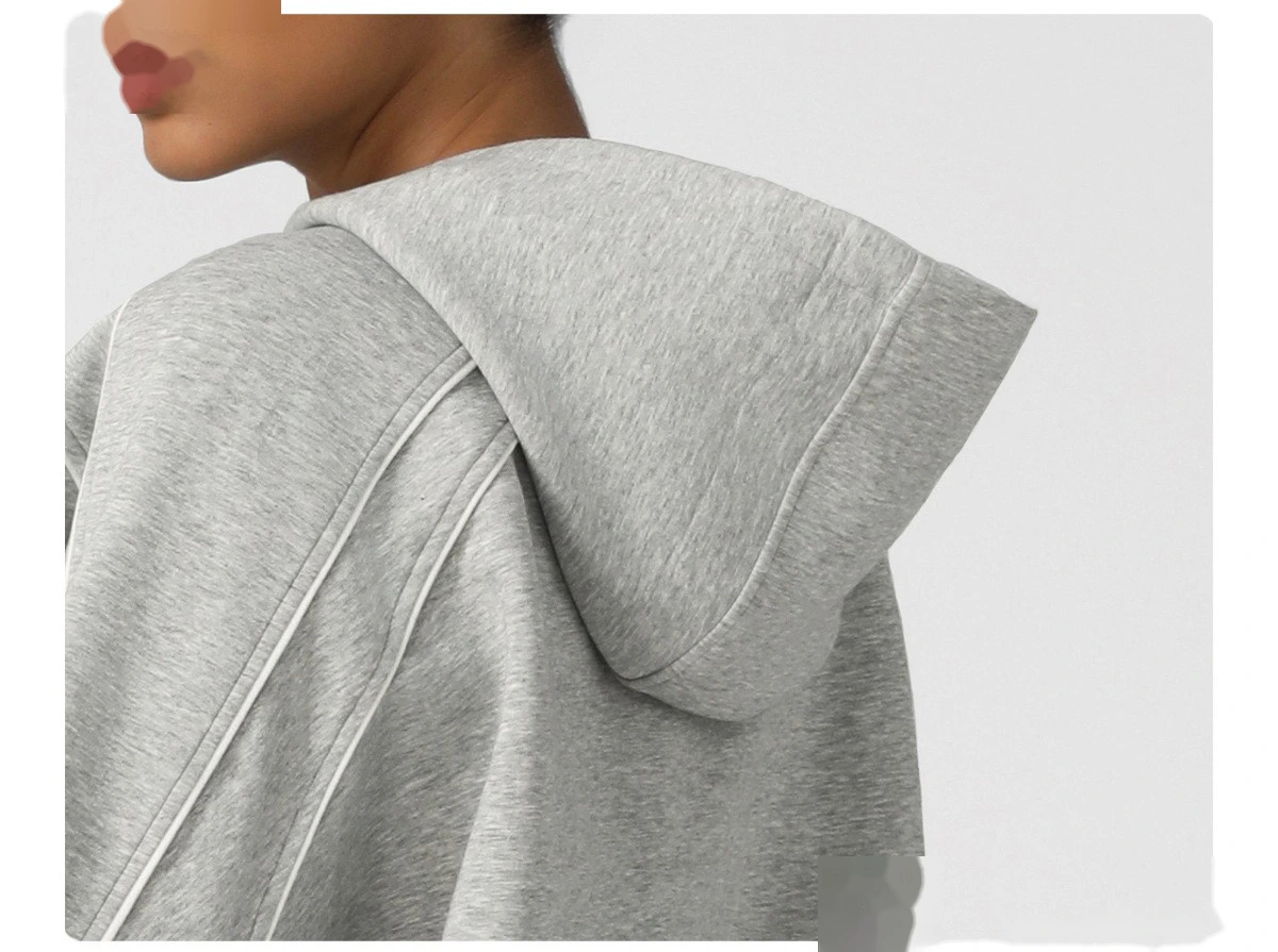 Customized autumn and winter loose, thickened casual sports running hooded long-sleeve training fitness sweatshirt detail
