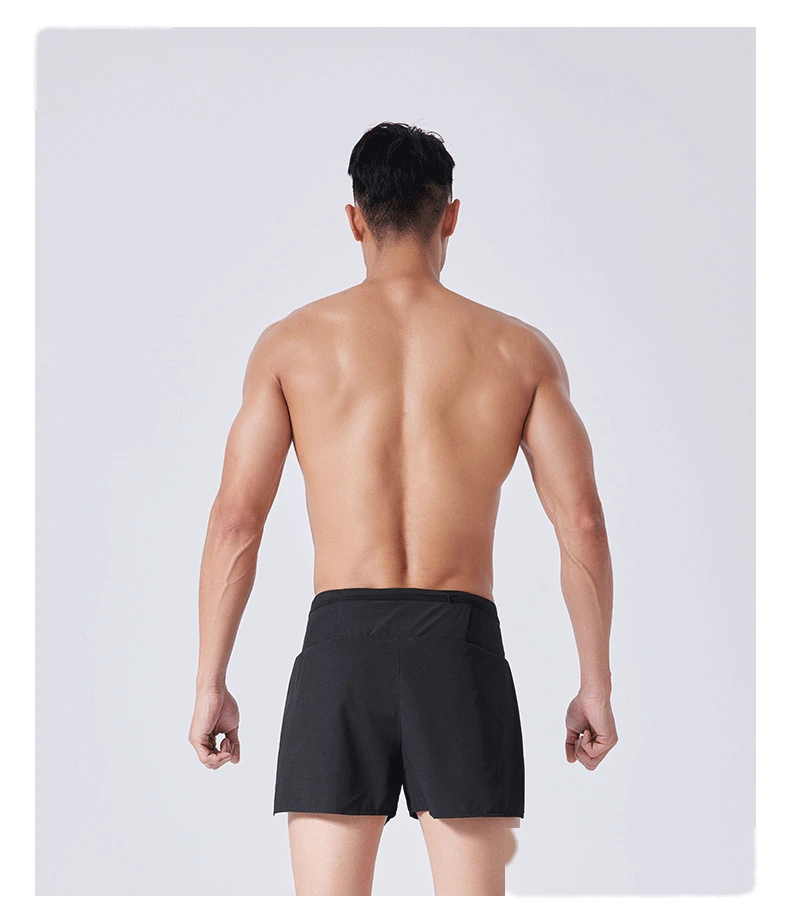 Men 2 in 1 running quick dry sports shorts basketball track shorts detail