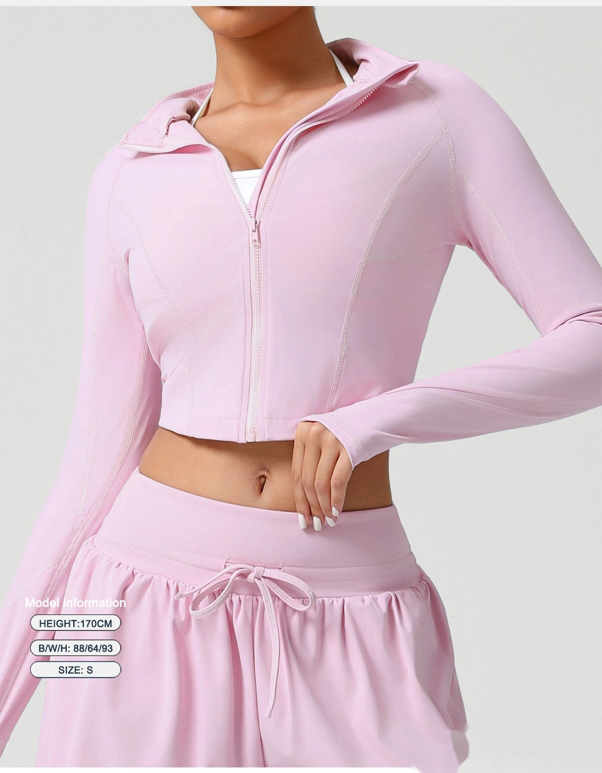 Customized Slim-fit Running Shirt New Fashion Fitness Jacket Naked Long-sleeved Yoga Dress Women detail