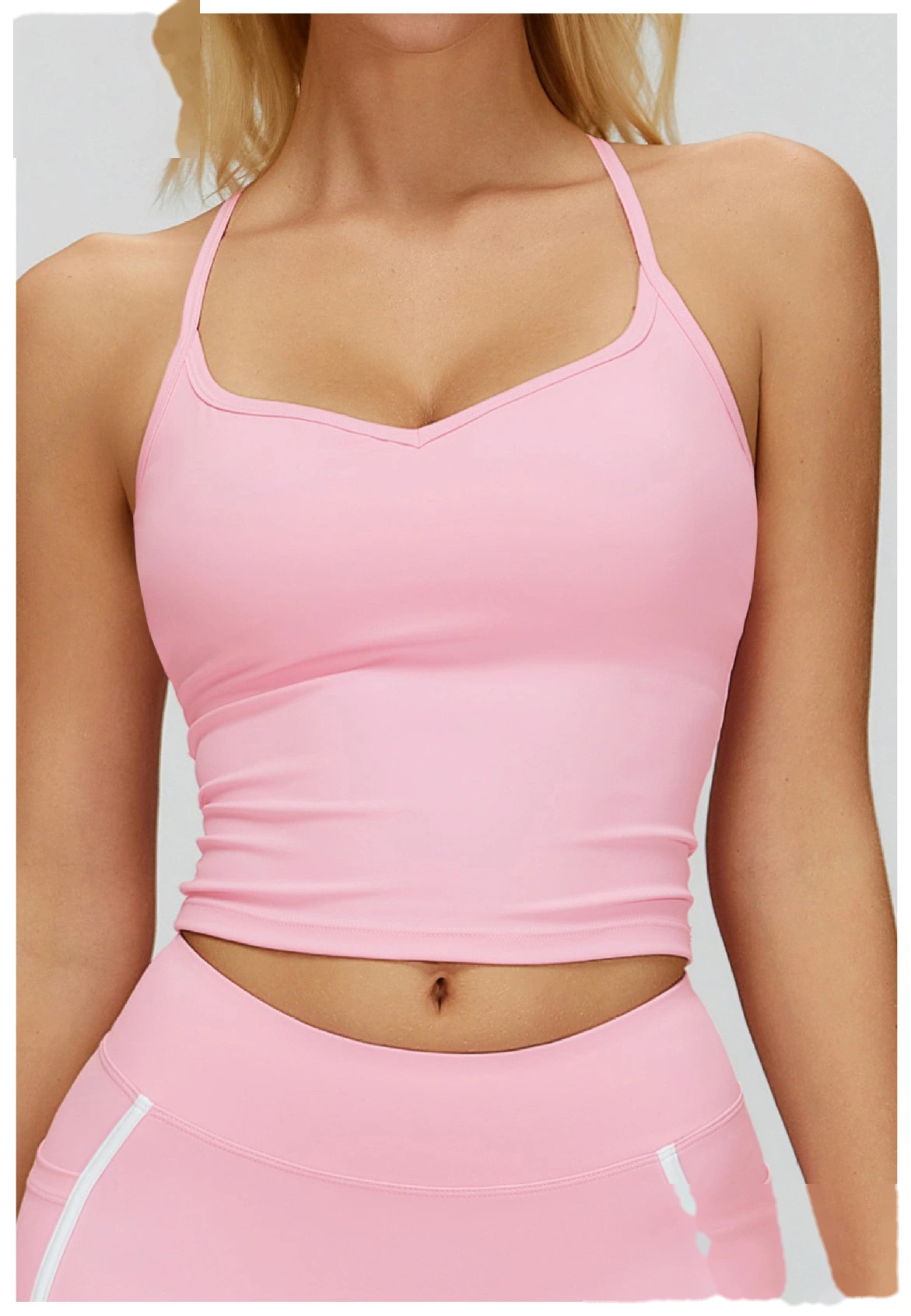 Custom Naked-Feel Yoga Tank Top - Women’s Cross Back Tight Sports Bra for Running Fitness detail
