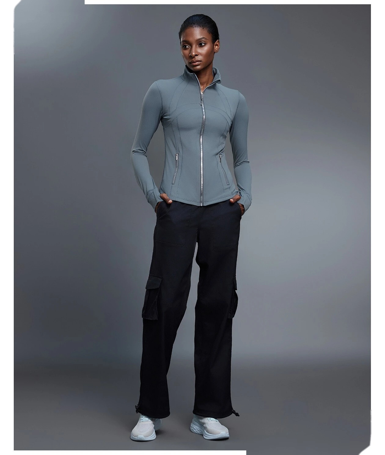 Women's Fall Yoga Jacket, Long Sleeve Stretchy Slim-Fit Outerwear for Outdoor Running & Fitness detail