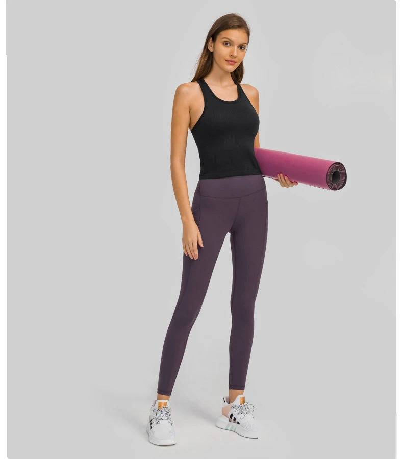 Womens leggings high waist butt lift pants with phone pockets detail