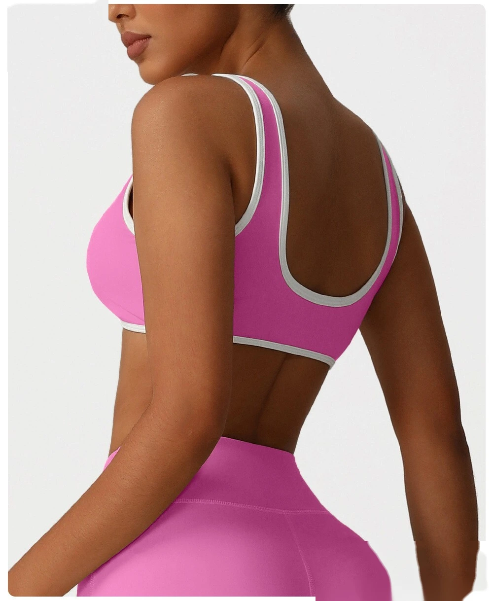 Yoga clothing sports bra Europe and the United States contrast bra fitness exercise high-elastic top vest detail