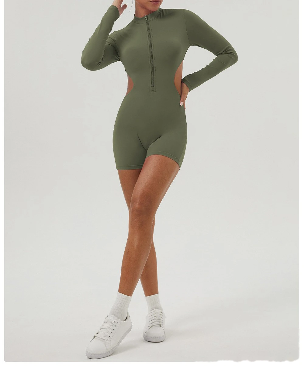 Quality Customized hollow waist long sleeve yoga clothes jumpsuit women's fitness clothes Manufacturer detail