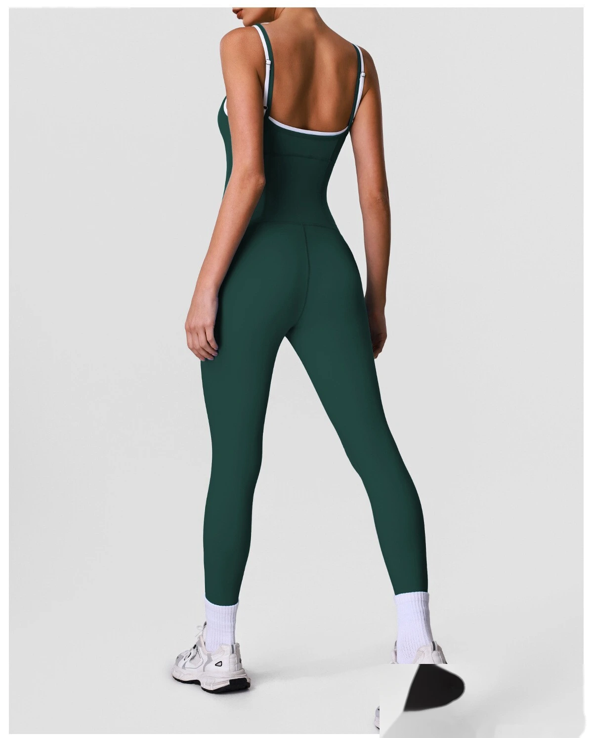 Adjustable Thin Strap Beauty Back Sleeveless Yoga Bodysuit, Women Body Shaping Sports Jumpsuit detail