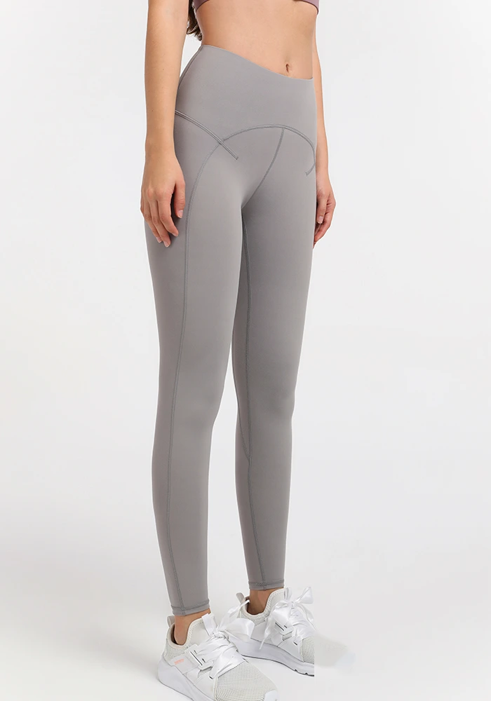 Womens high waisted leggings tummy control slimming yoga pants detail