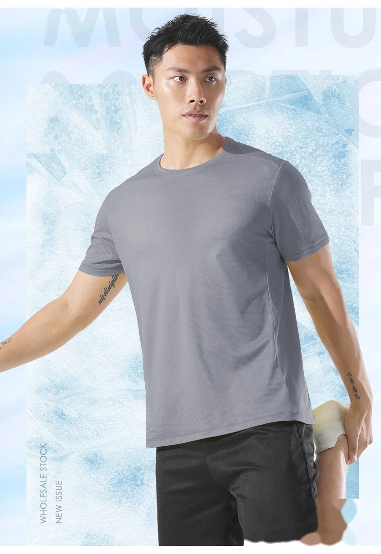 Men quick-dry outdoor t-shirt moisture-wicking loose t shirts detail