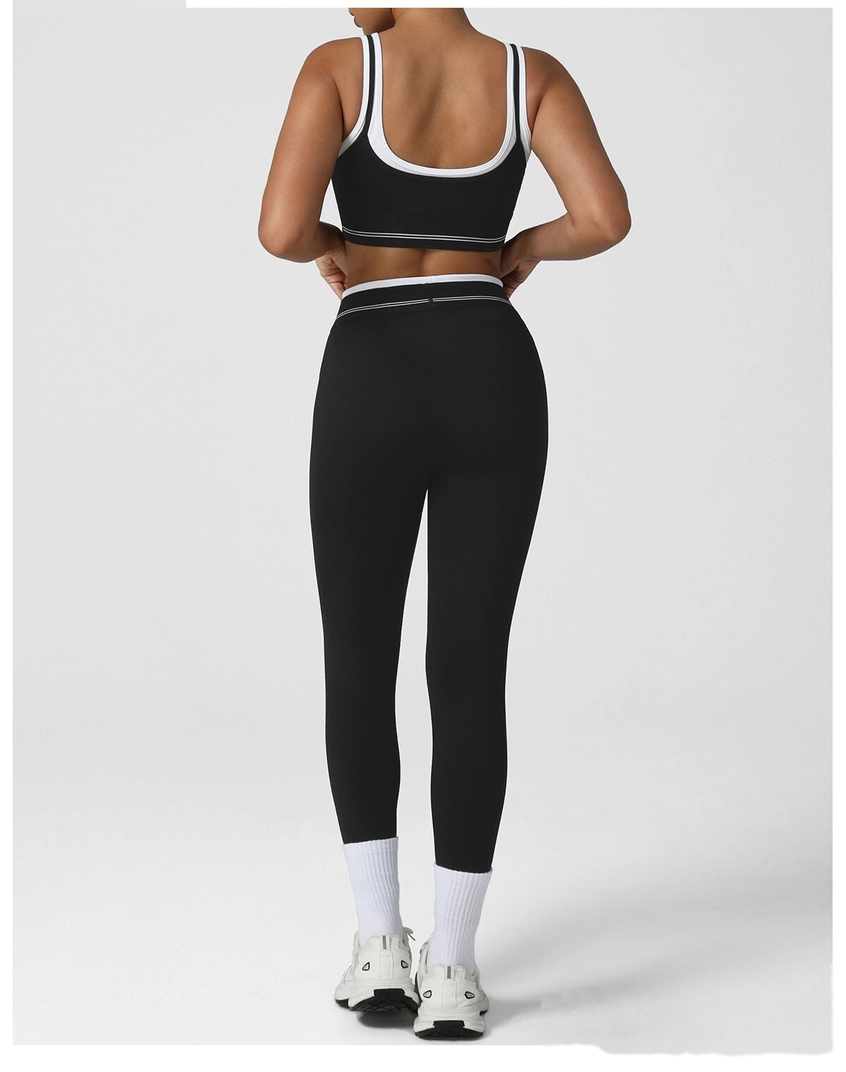 Women's High-Elastic Padded Sports Bra - Customizable 2-in-1 Color Block Yoga Bra, Fitness Workout Tank Top detail