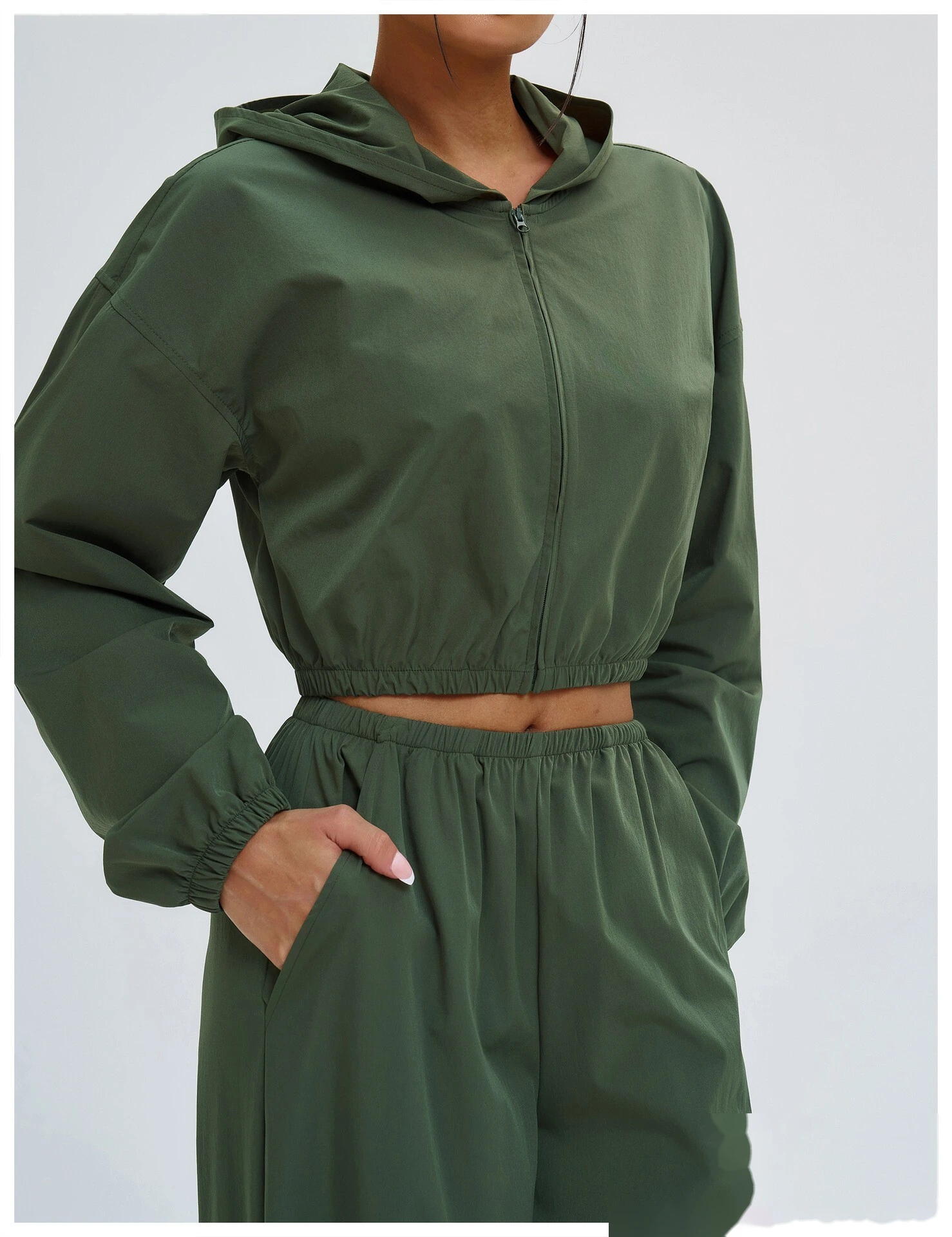 Custom Sun Protection Sports Jacket - Full-Zip Windproof Hooded Coat for Cycling & Hiking detail