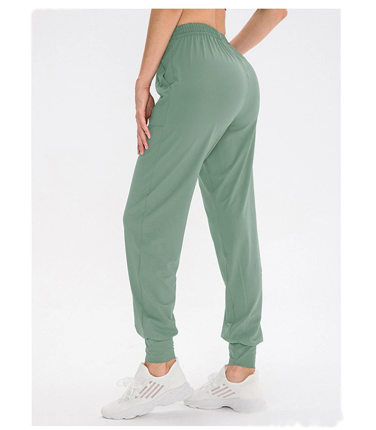 Customized women's elastic leisure sports elastic leg pants running fitness pants loose yoga pants detail