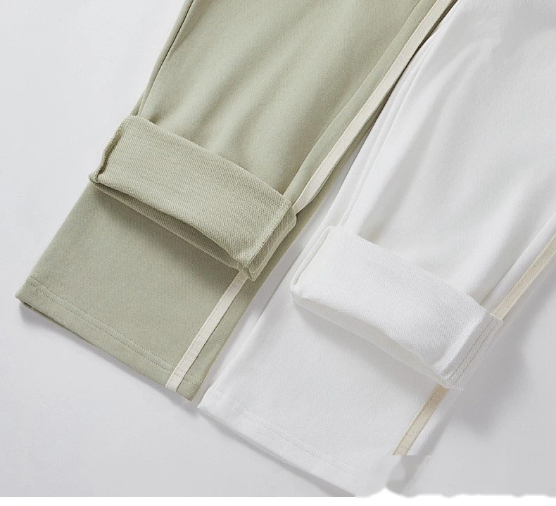Customized cotton terry two-bar sweatpants for boys and girls children's loose casual pants detail