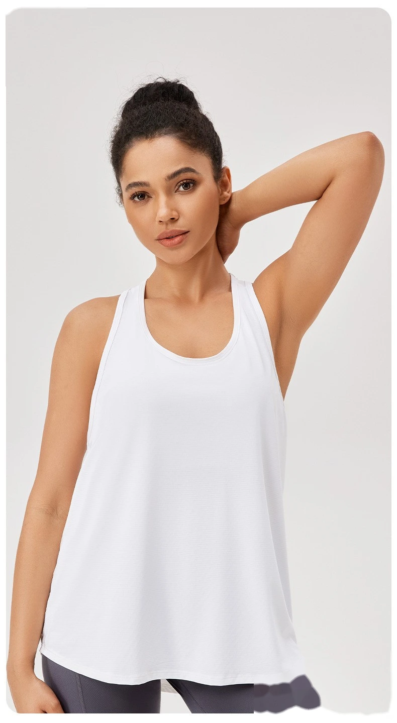 Sports blouse loose suspender vest yoga clothes breathable sleeveless fitness running top detail