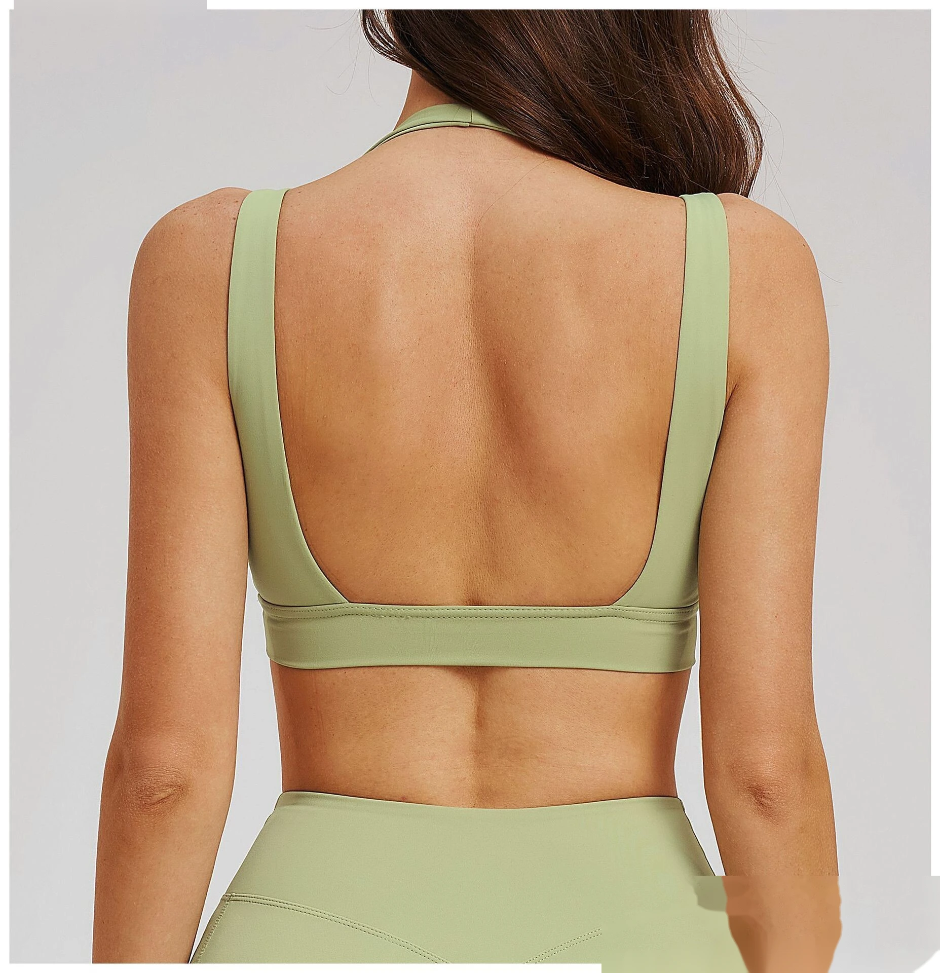 Premium Nude Sensation Sports Bra Women Custom Elegant Open Back Yoga Running Workout Bra detail