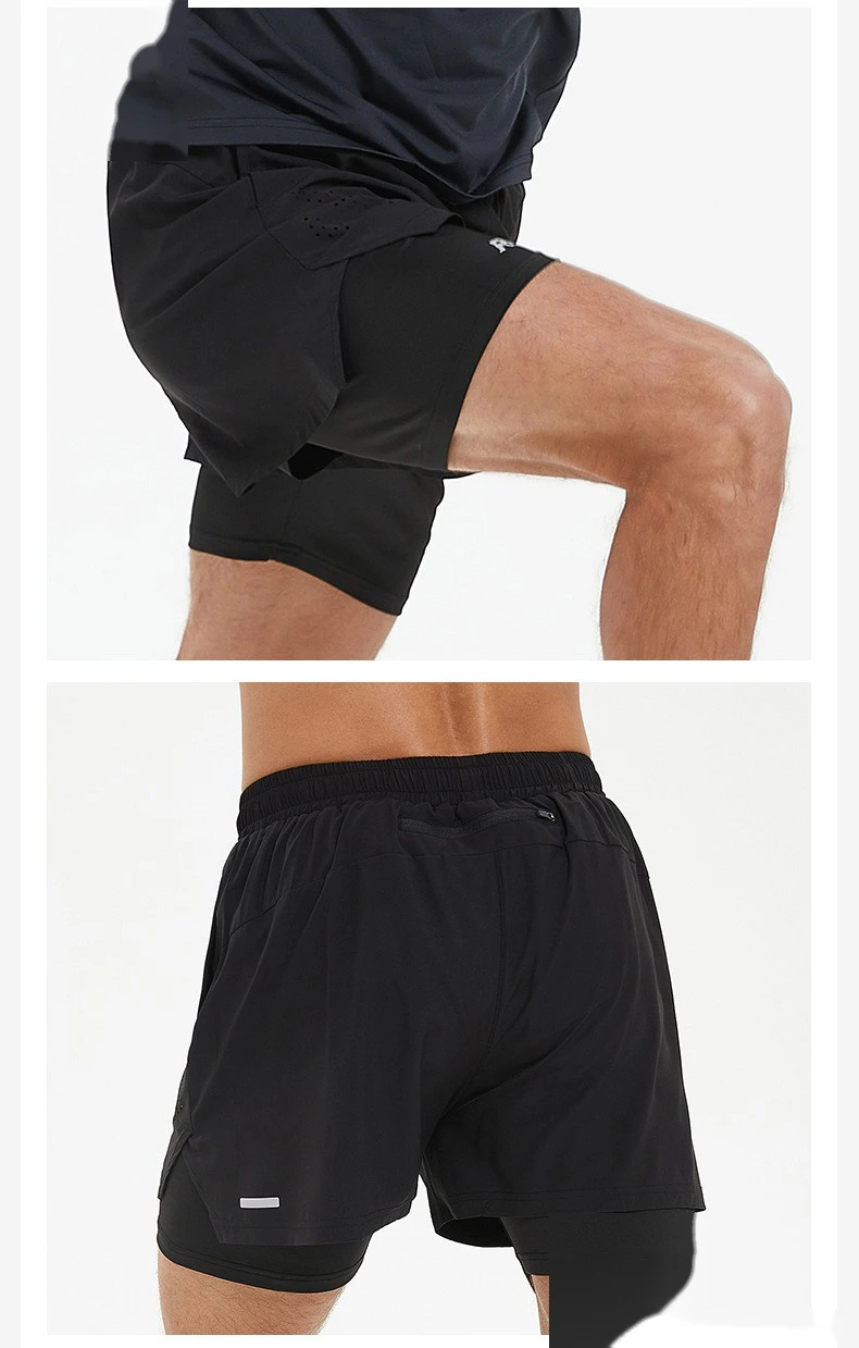 Custom Men's 2-in-1 Workout Shorts Quick Dry Breathable Athletic Shorts for Running Gym Training detail