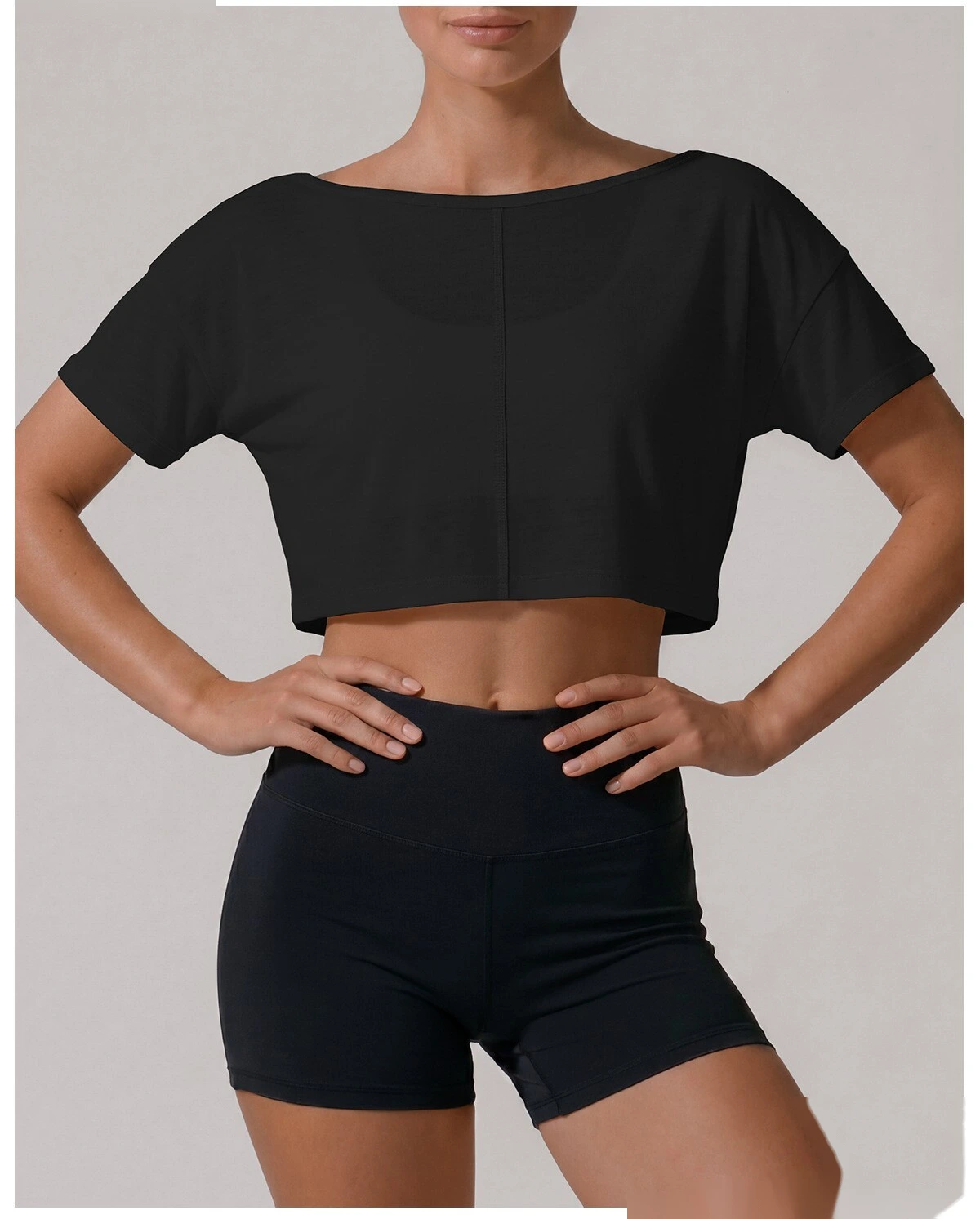 Customize the new summer women's outdoor running T-shirt and quick-drying Pilates fitness yoga short-sleeved shirt. detail