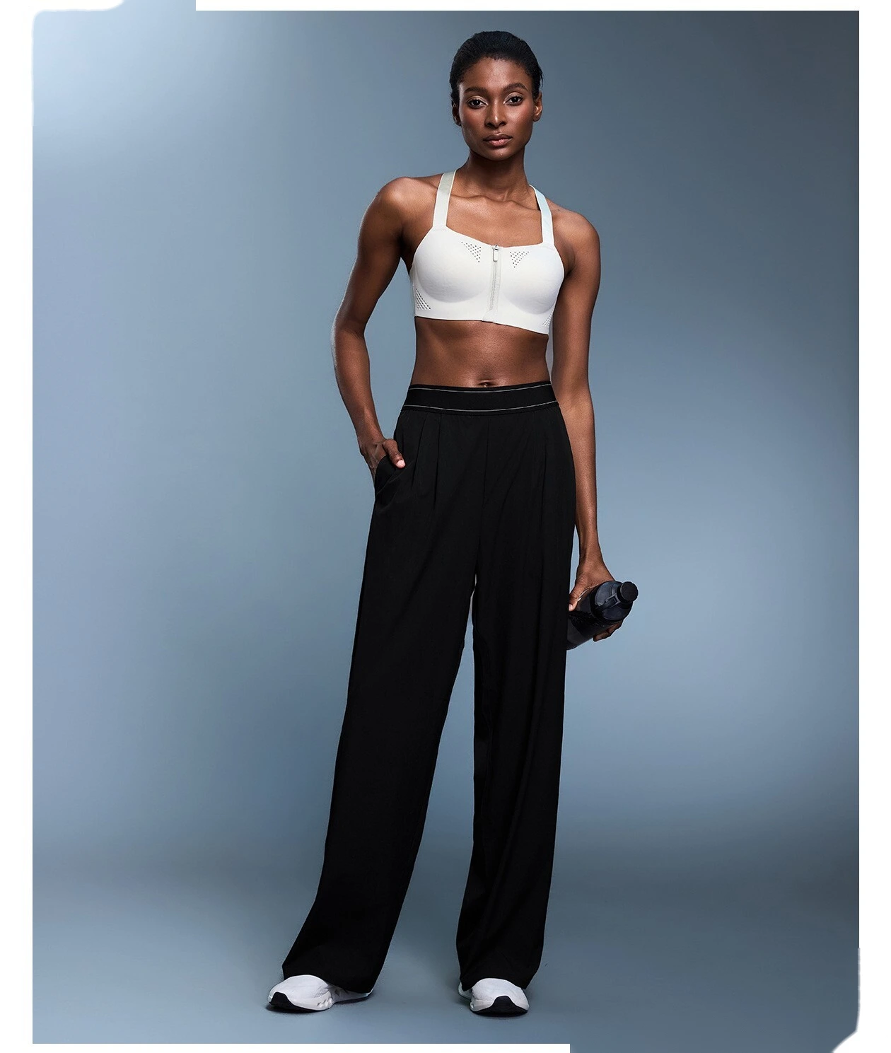 Custom autumn new casual wide-leg pants loose breathable straight sports pants women. detail