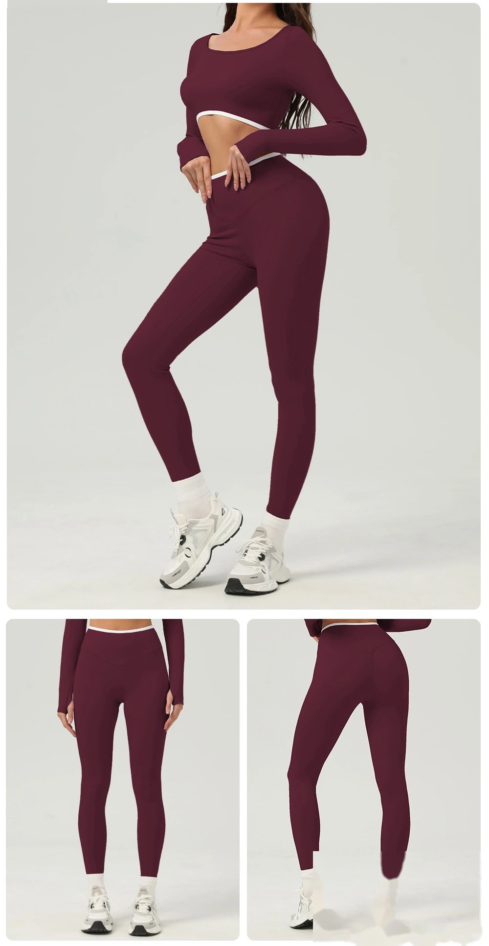 Customized hip-lifting, high-waist yoga pants, abdomen-lifting, tight-fitting running and fitness pants detail