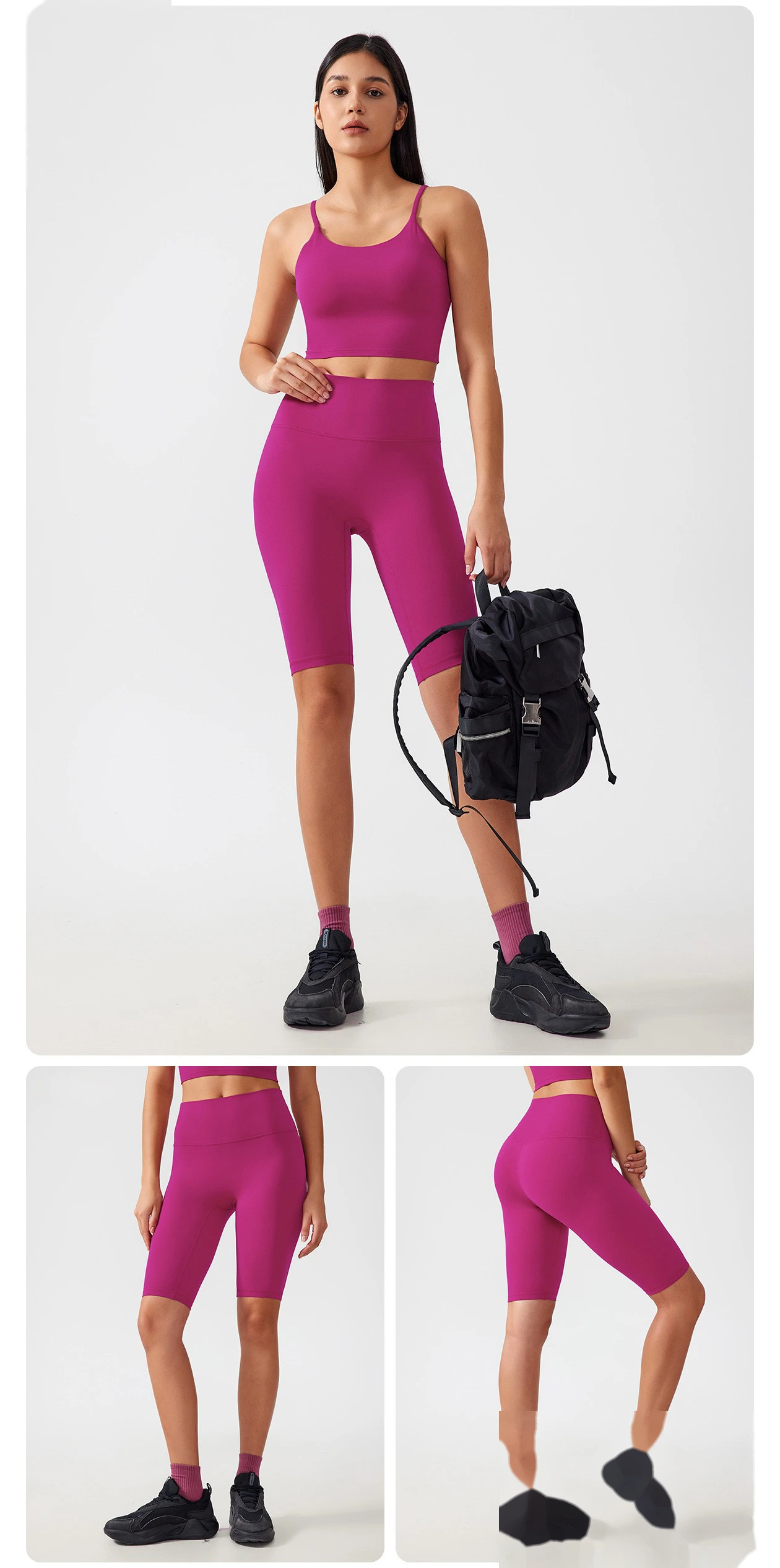 Custom-made yoga shorts with no embarrassing lines, belly-lifting and hip-lifting fitness pants. detail