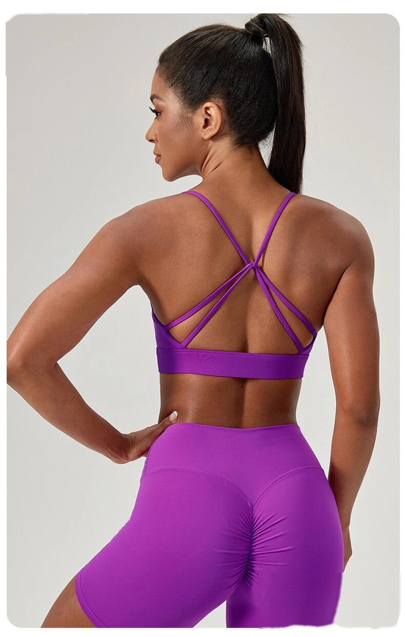 Custom Women's Feminine Beauty Back Yoga Bra | Push-Up, Shock-Absorbing, for Fitness & Running detail