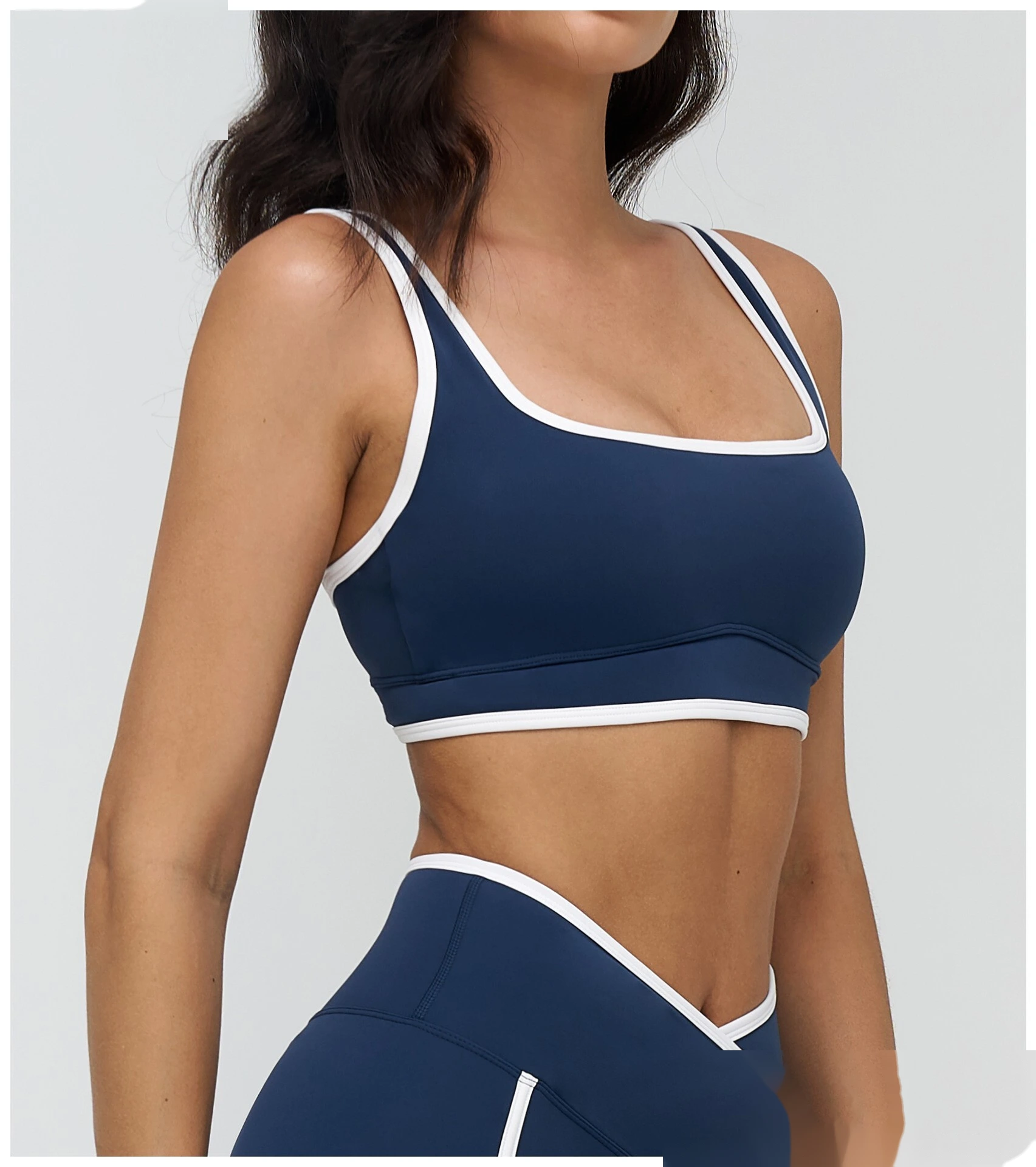 Custom Buttery Soft Yoga Set - Women's Color Block Tight Sports Bra for Outdoor Running & Fitness detail