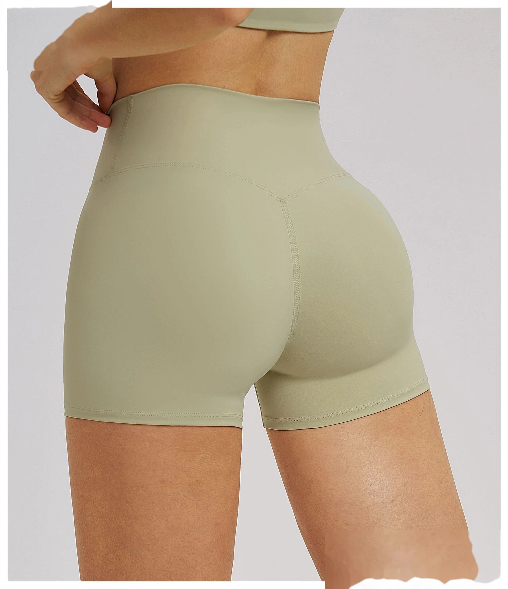 Custom Cross Waist Yoga Shorts - Women's Fleece Lined Tight High-Waisted Gym Running Outdoor Sports Shorts detail