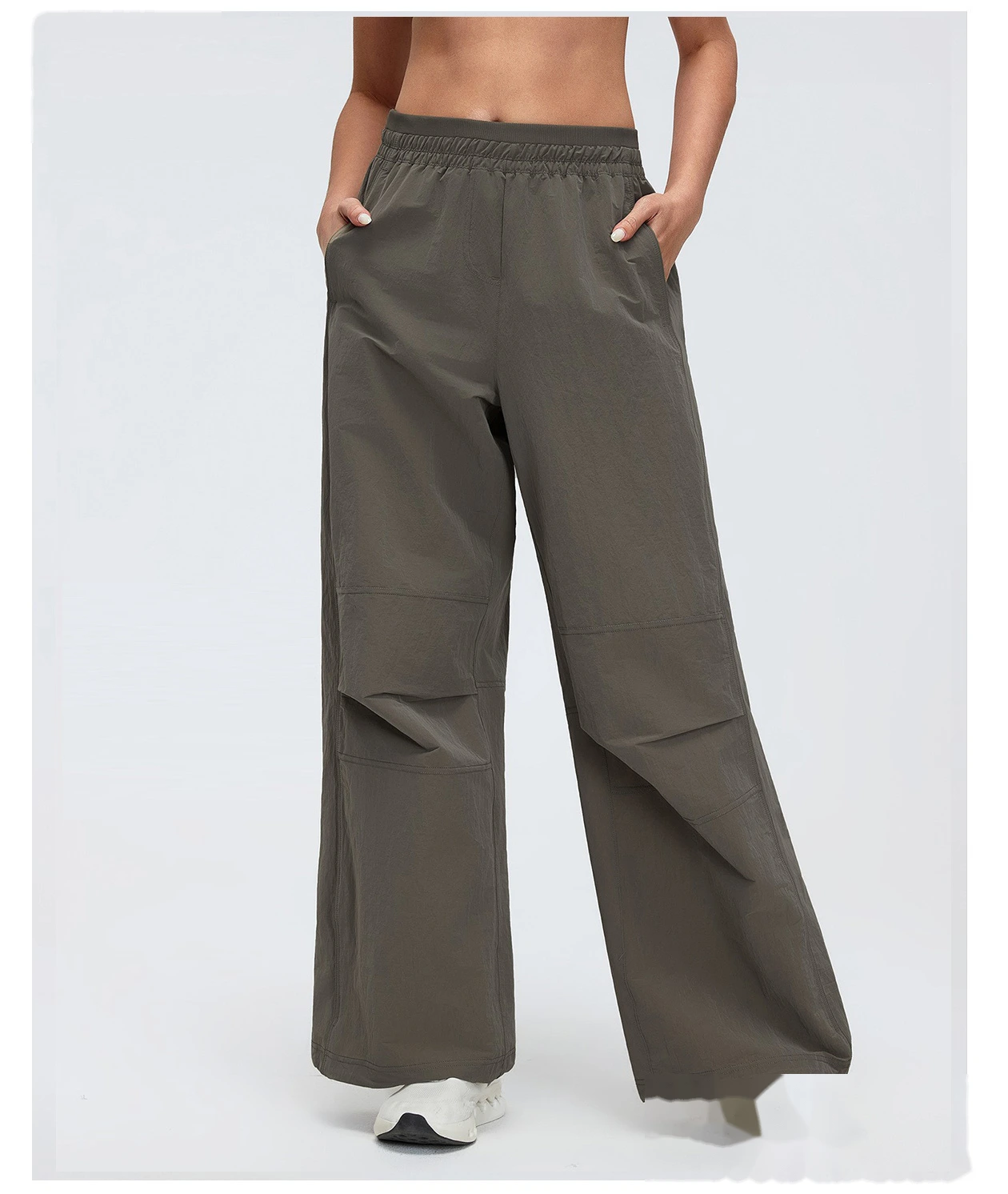 Women's Custom Water-Resistant Outdoor Hiking Pants - High Waist Loose Straight Cargo Sports Trousers for Trekking detail
