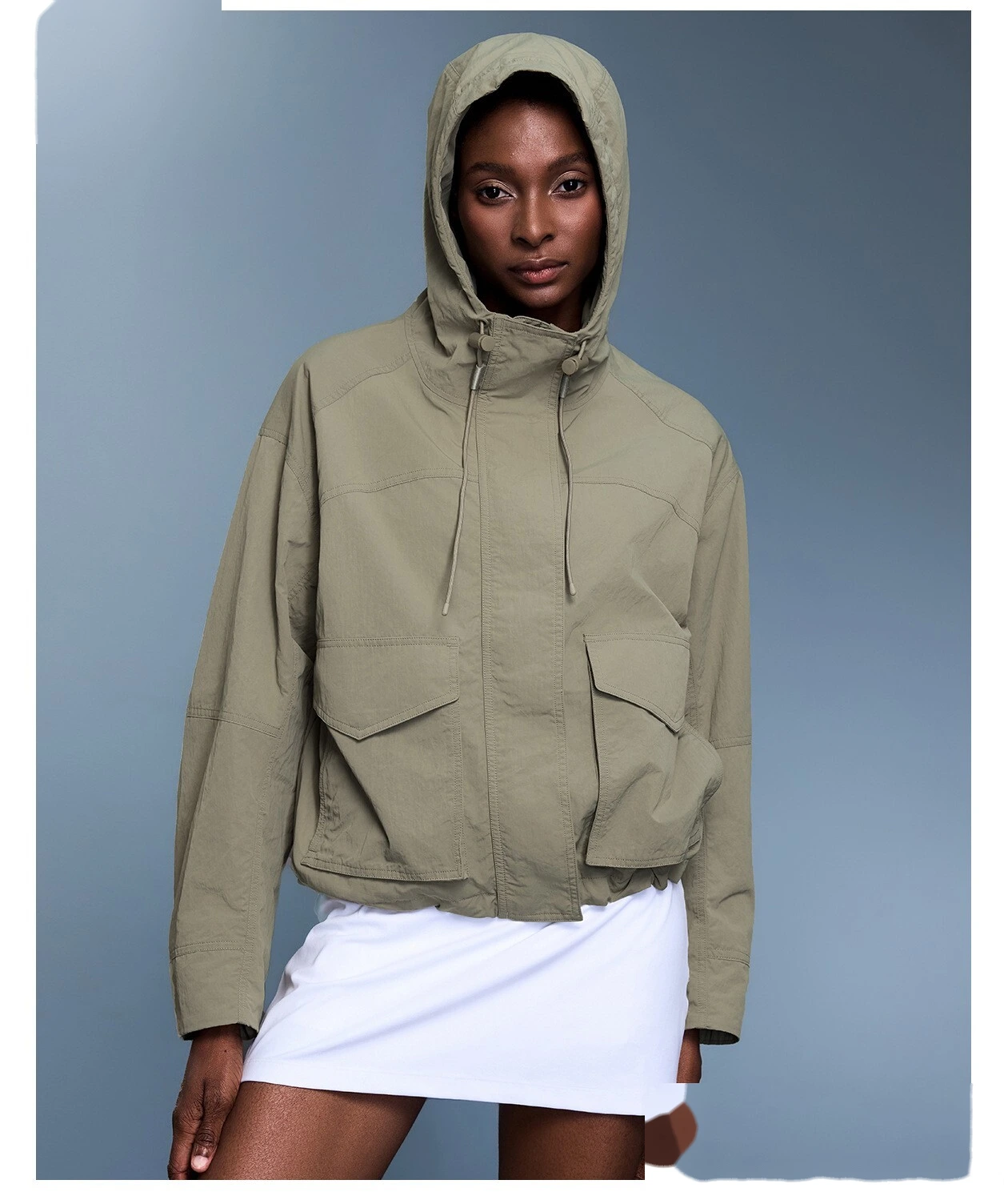 Customized light outdoor waterproof hooded jacket casual windbreaker jacket female autumn. detail