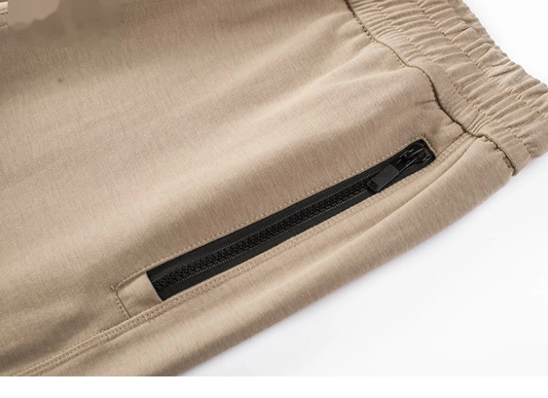 Men winter jogger pants loose running sweatpants with zip pockets detail