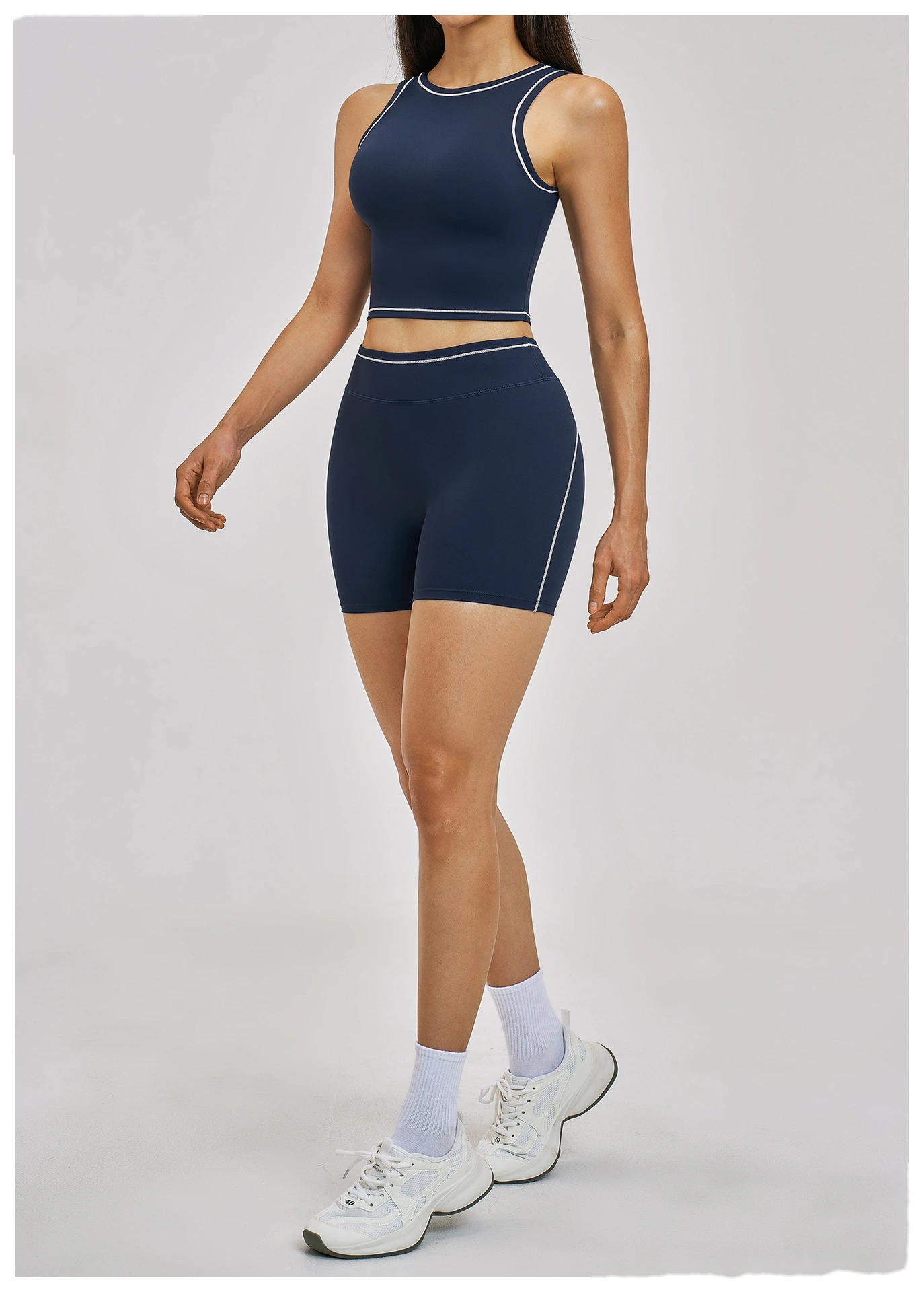 Women’s High Waist Color Block Casual Shorts Yoga Running Fitness Sports Shorts Custom detail