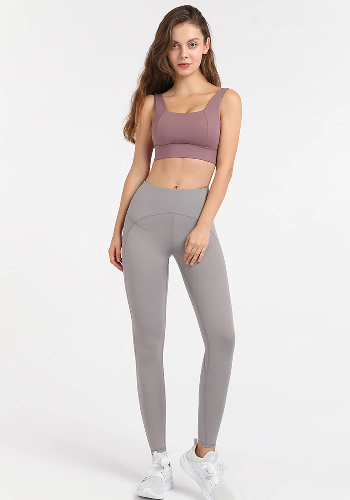 Womens high waisted leggings tummy control slimming yoga pants detail