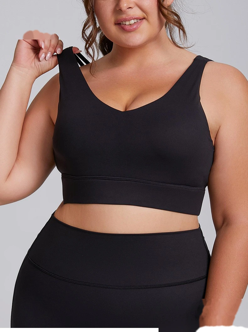 Customized plus size sports bra female sexy beauty back nude sports bra plus size yoga bra detail