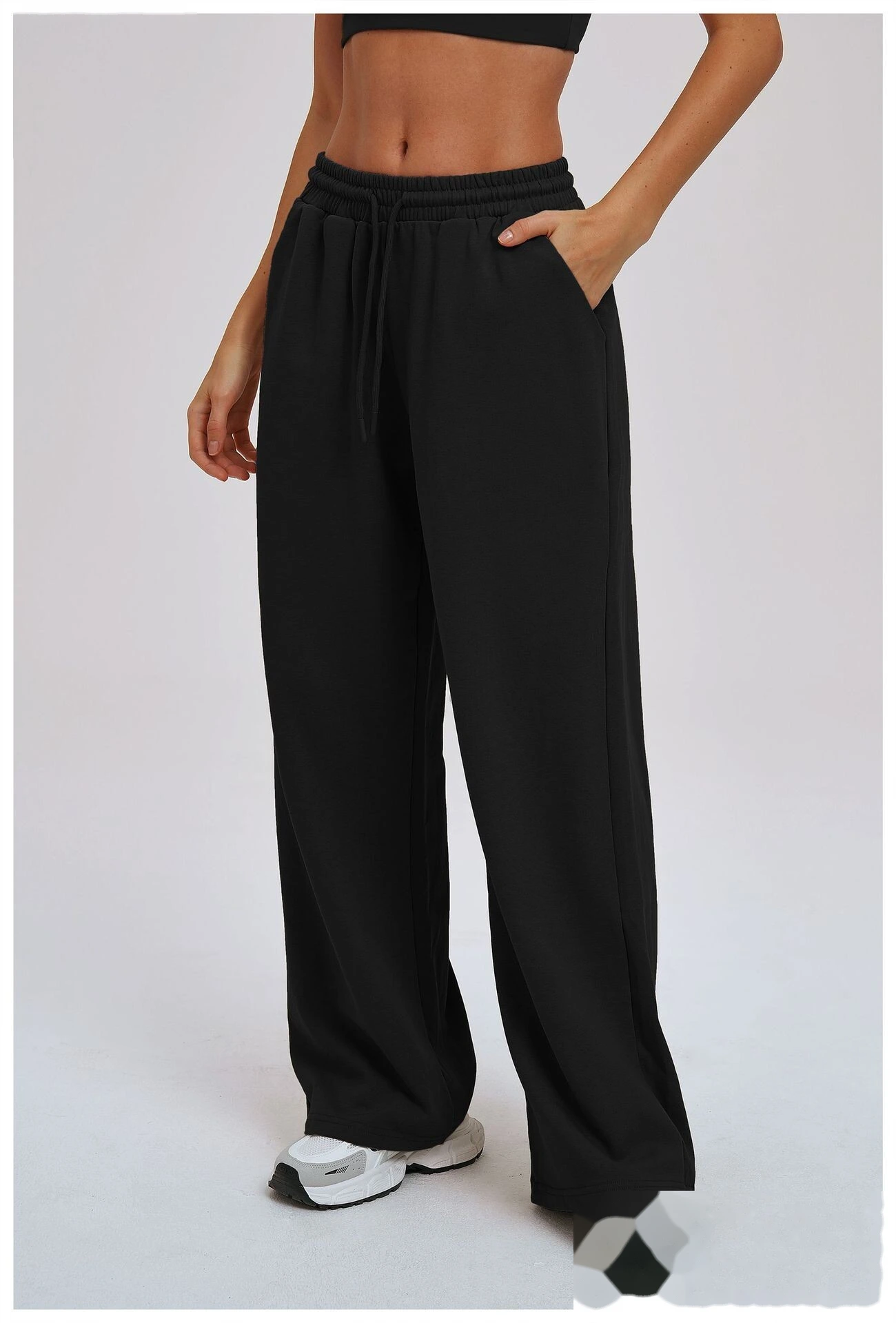 Custom Outdoor Running Sweatpants - New European-American Loose Wide-Leg Straight Casual Trousers detail