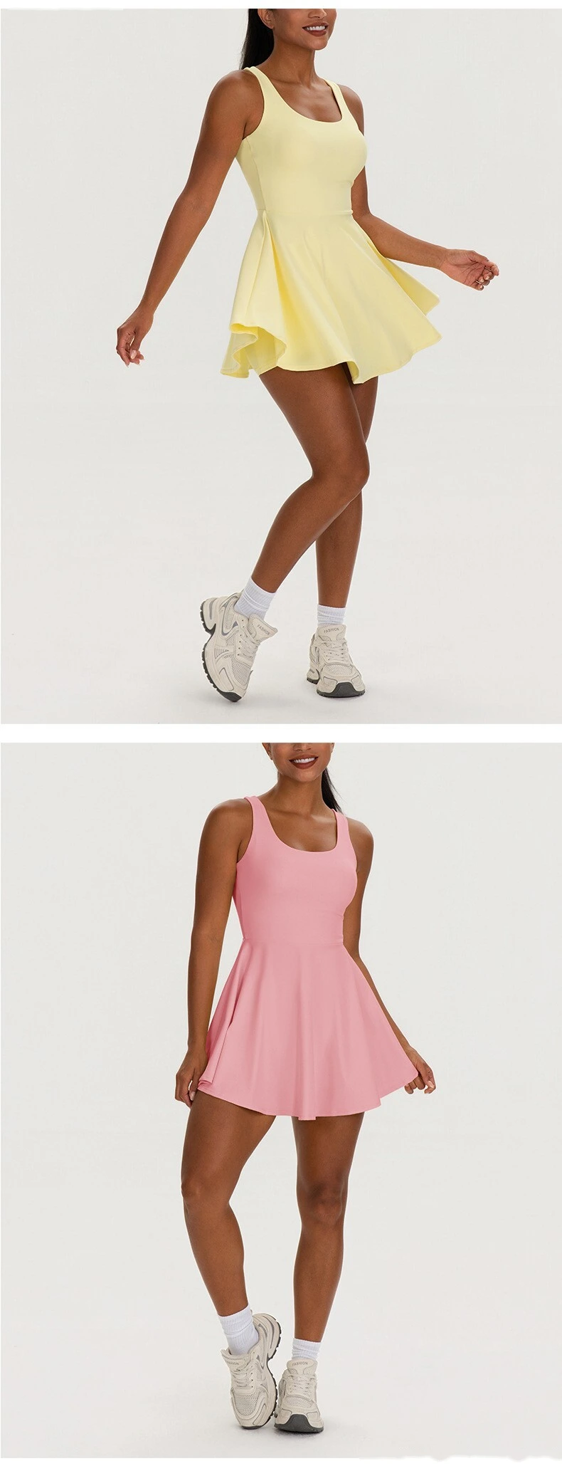 Custom Women's Tennis Sports Dress with Built-in Bra, One Piece Short Dress for Fitness Running Yoga Outdoor Activity detail