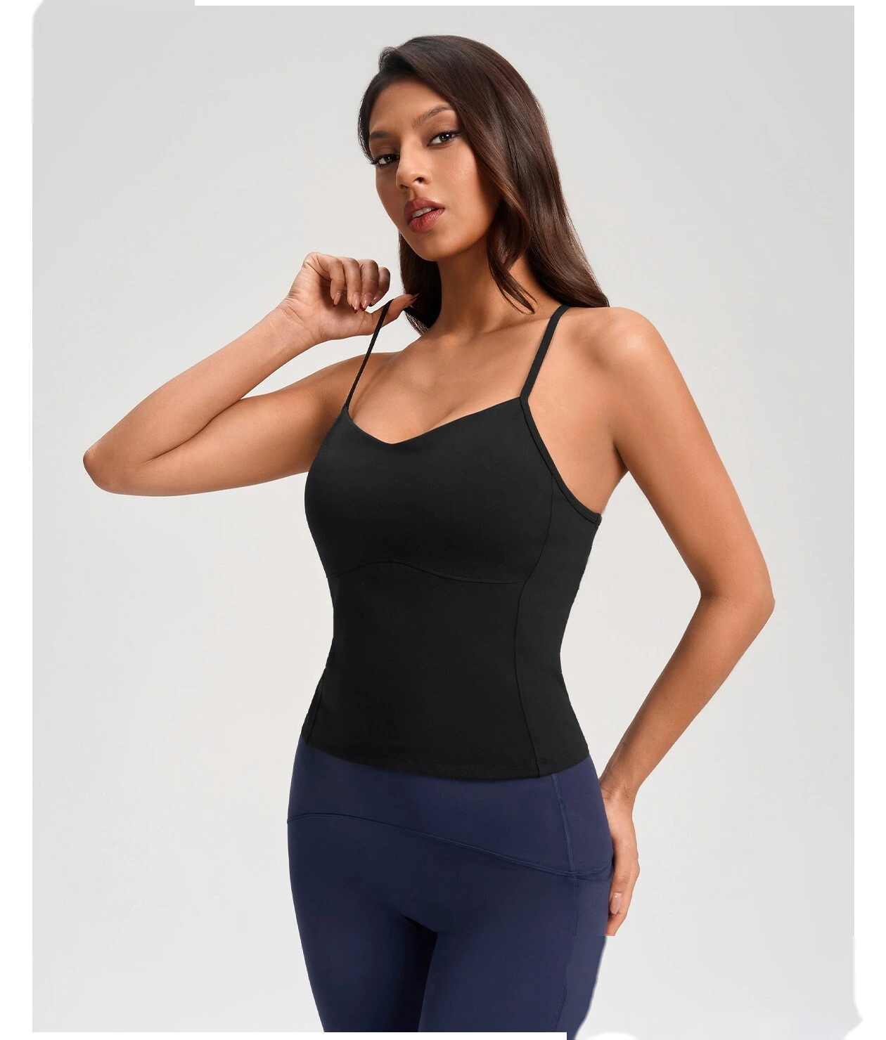 Bulk Custom Nude-Feel Yoga Tank - Padded Push-Up Sports Bra for Running & Gym Workouts detail