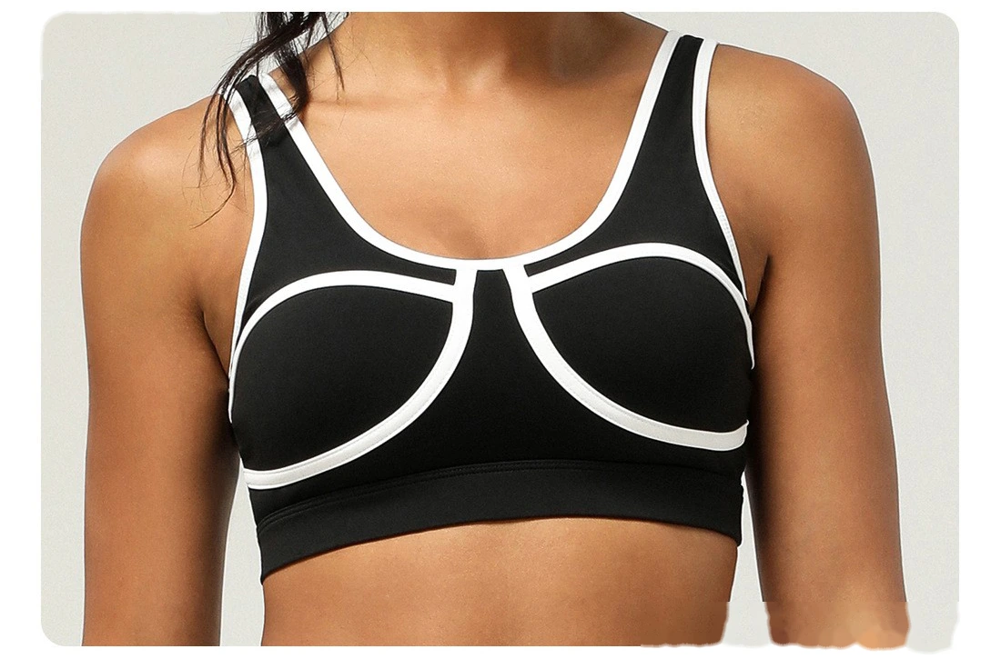 Quality Customized contrast sports bra hollow back yoga bra women's running fitness suit top Manufacturer detail