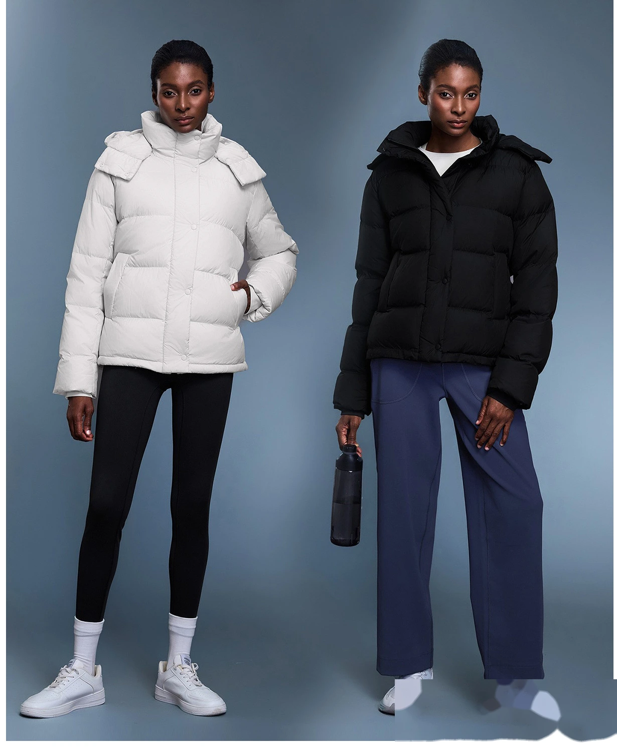 Customized new down jacket women waist drawstring hooded windproof warm bread coat in winter detail