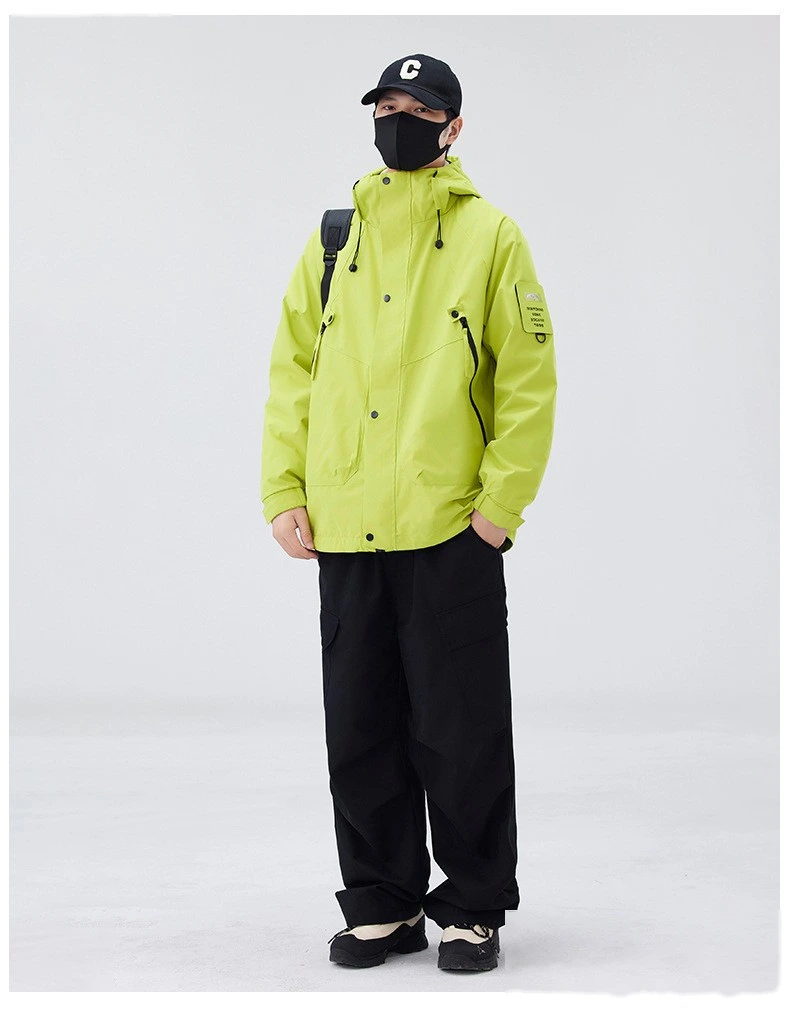 Customized jacket down three-in-one men's windproof waterproof fleece liner coat mountaineering suit detail